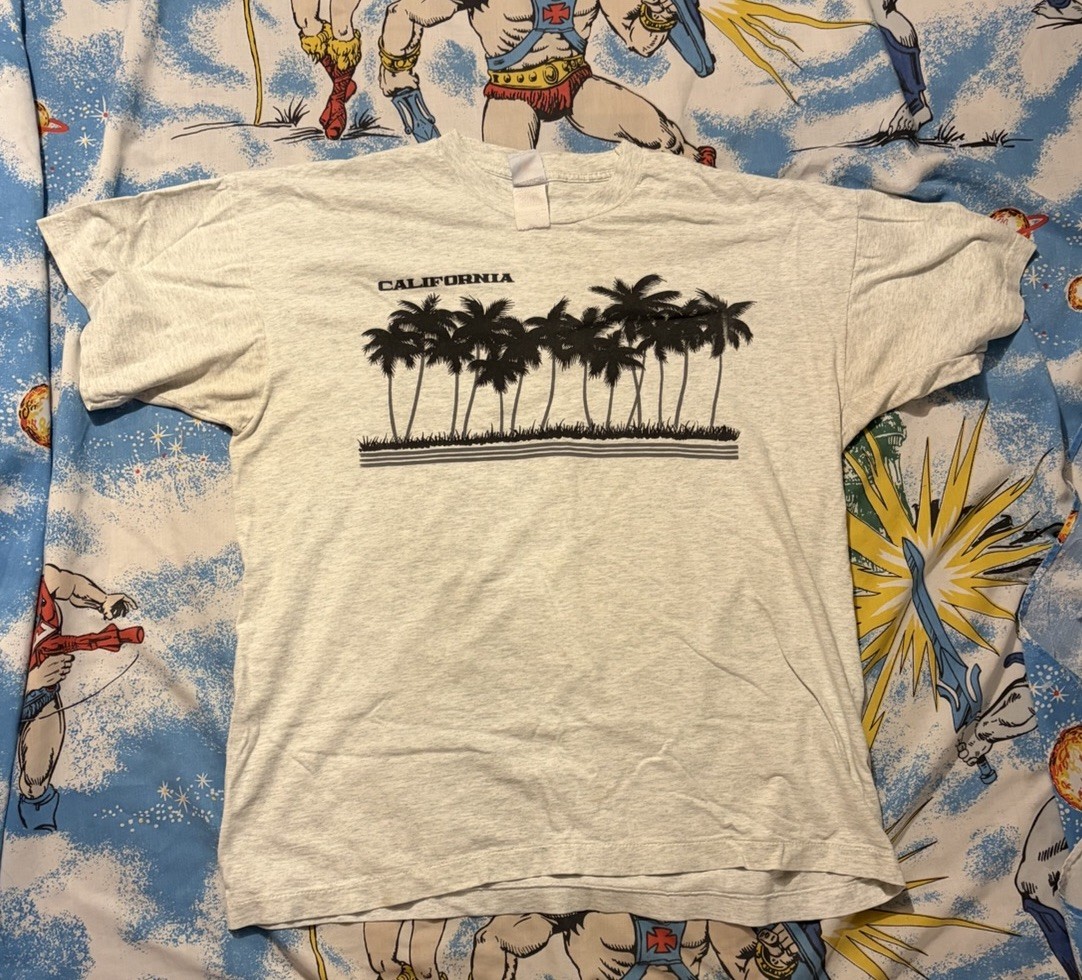 VTG California Tourist 90s Souvenir tshirt Sz XL Single Stitch USA Beach Palms