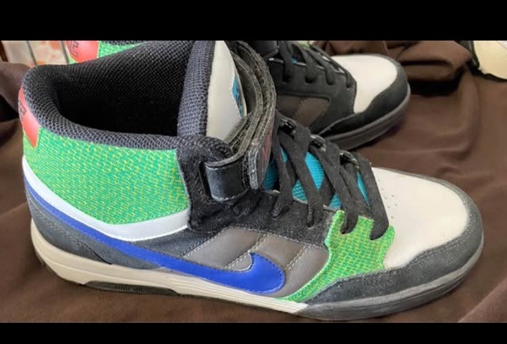 NIKE 6.0 Air Mogan Mid Black White Green Blue Sneaker Mid Top 318466-151