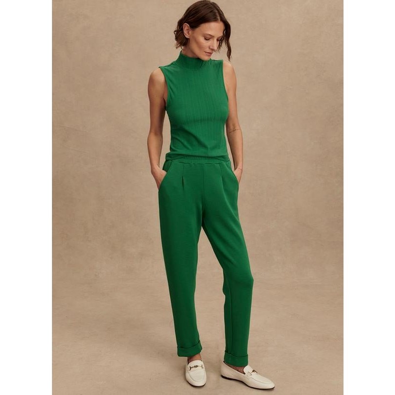 Varley Caley Fitted RibTank in Verdant Green L NWT Effortless Quiet Luxury