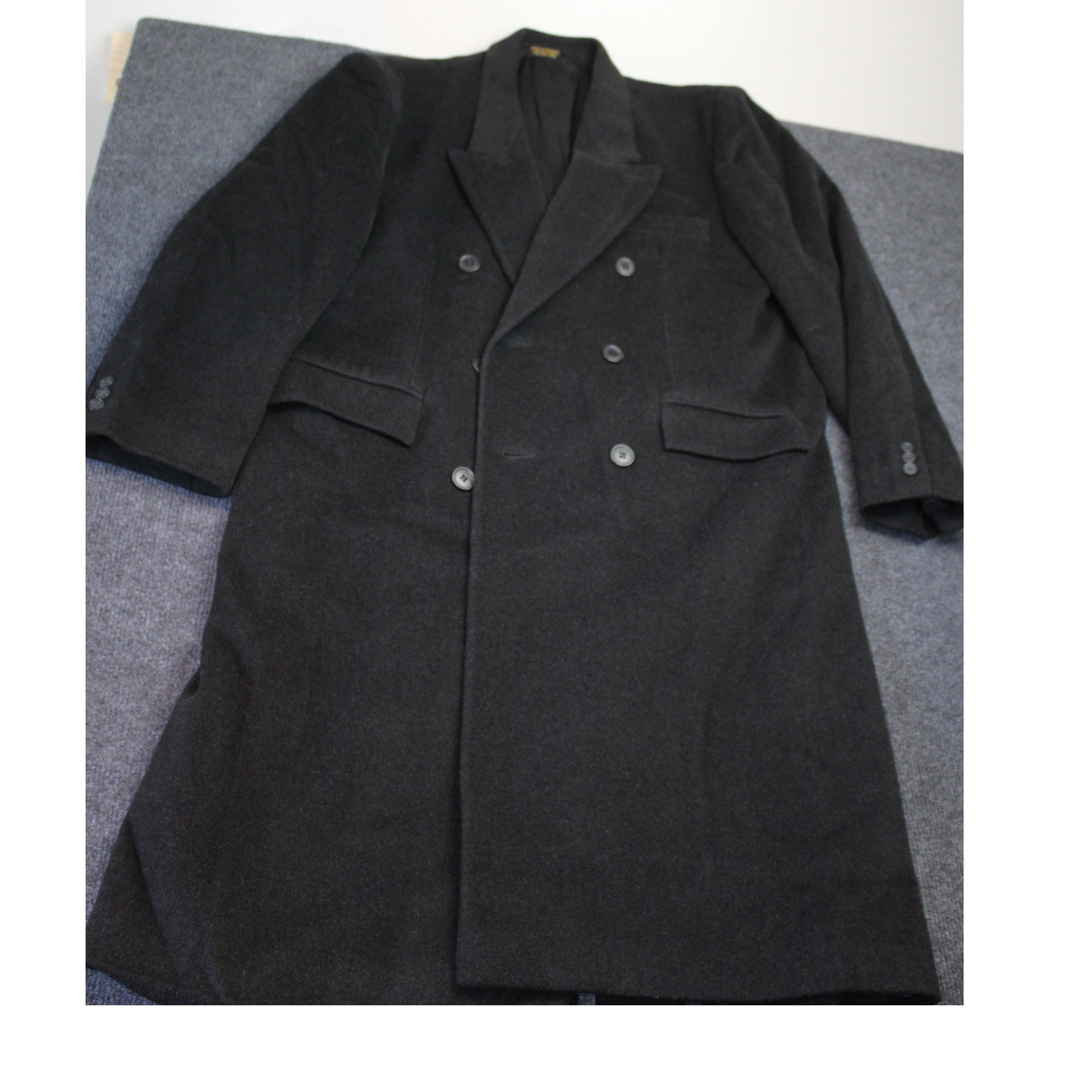 Roberto Vasalli Mens Cashmere Blend Double Breasted Overcoat Black Hungary
