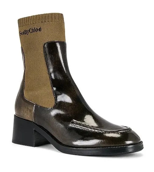 See By Chloe Wendy Boot, Olive, US 7 / EU 37