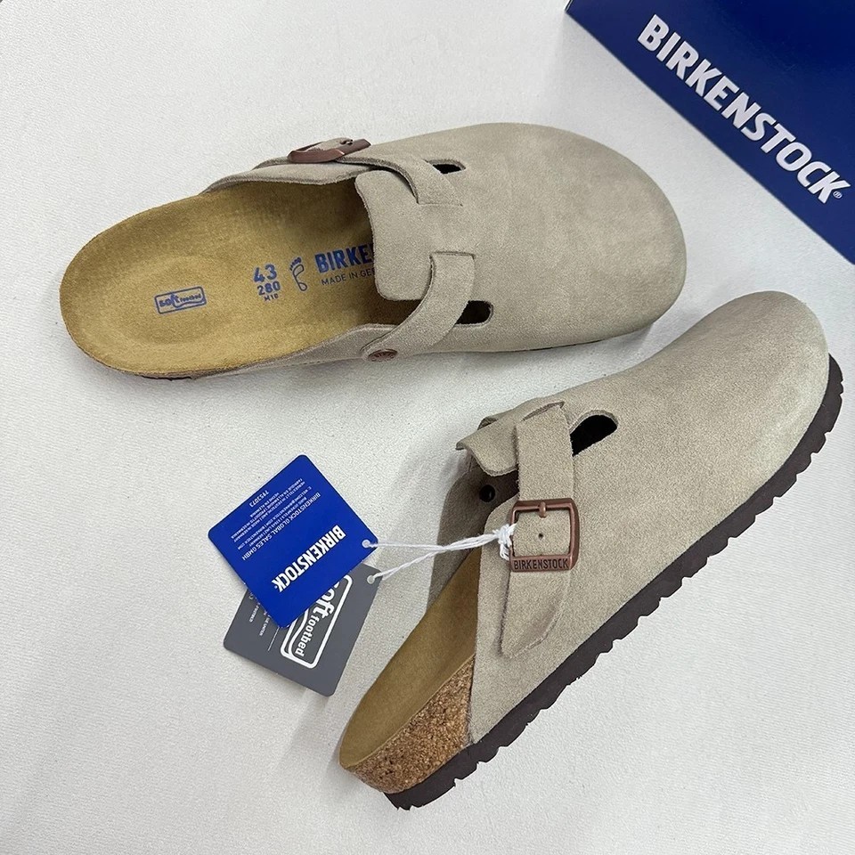 Birkenstock Boston Taupe Soft Footbed Clogs Women’s shoes