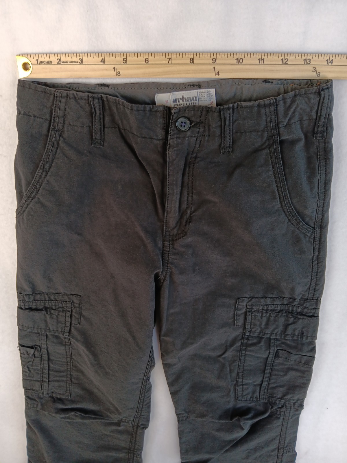 Urban Pipeline Teens Gray Cargo Pants 16W Size 16 Flat Front Pockets