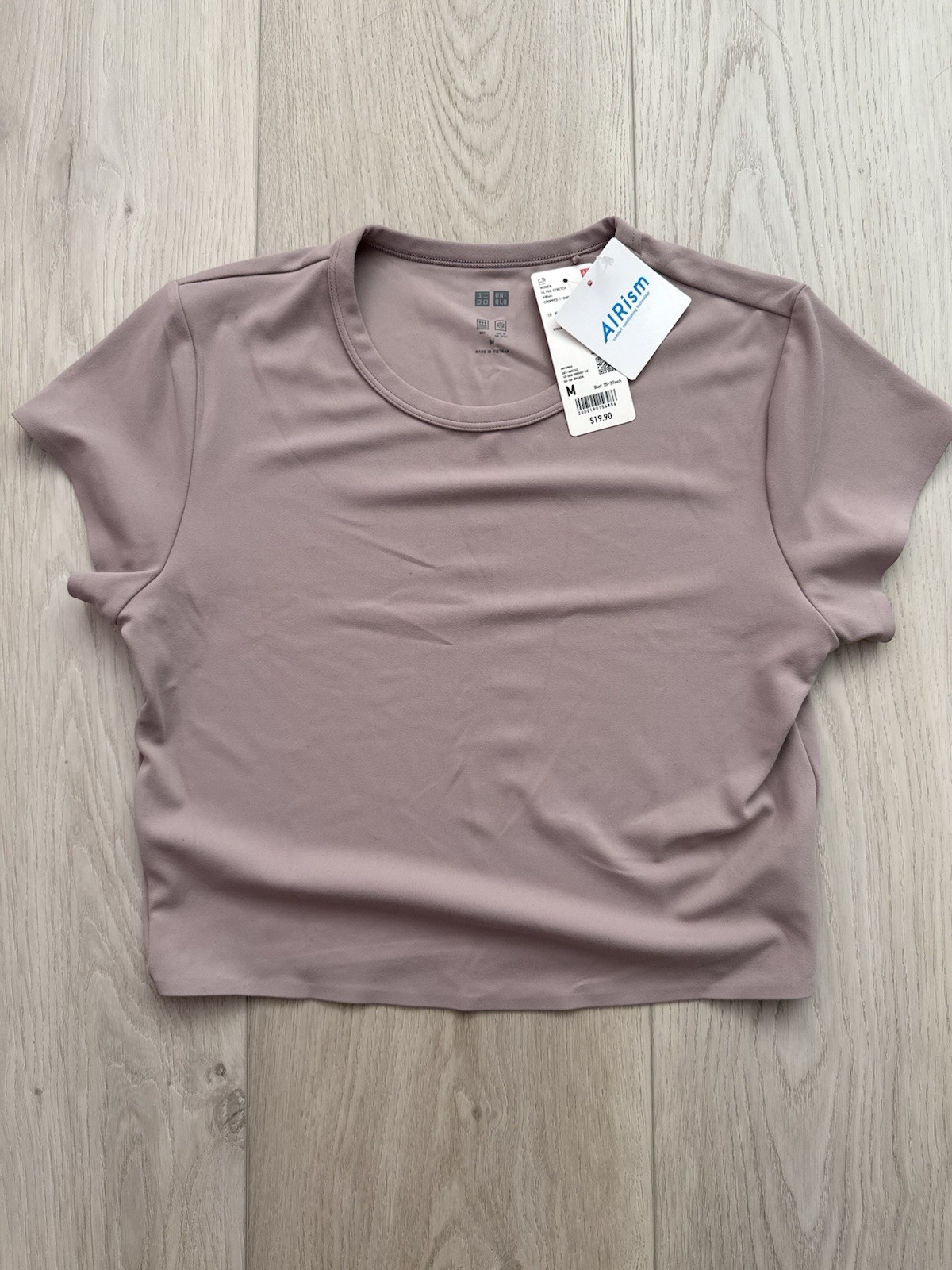 NO LONGER SOLD pink Uniqlo Cropped Airism Ultra Stretch T-shirt Shirt medium M