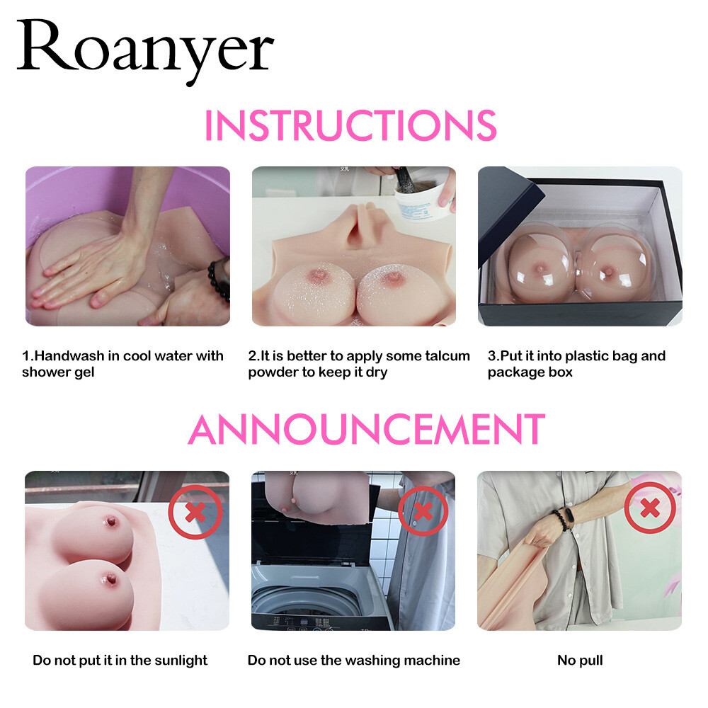 Roanyer Silicone E Cup Breast Form For Crossdresser Drag Queen Cosplay