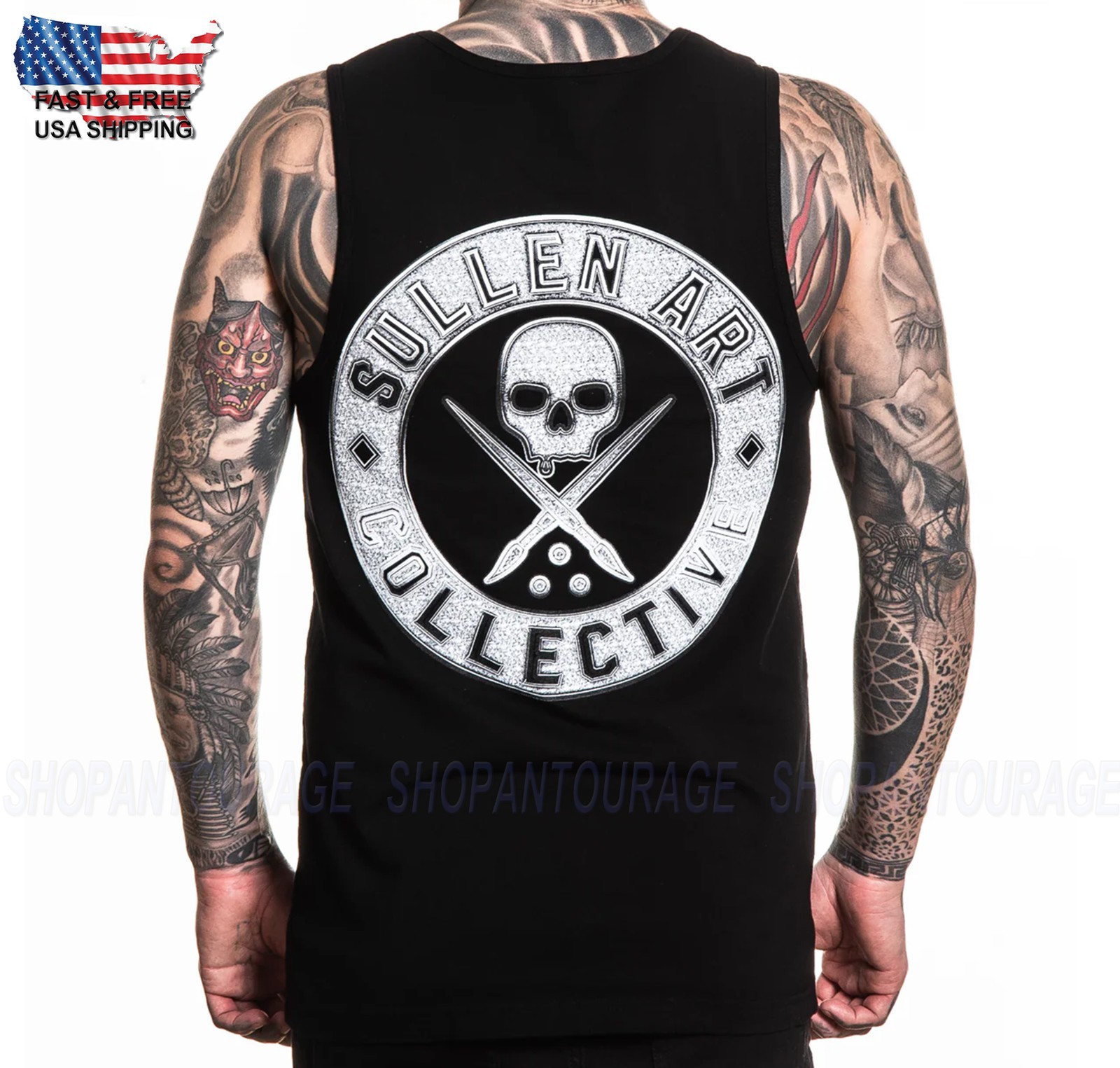 Sullen Art Collective Iced BOH Premium Fit SCM8231 New Tattoo Tank Top for Men