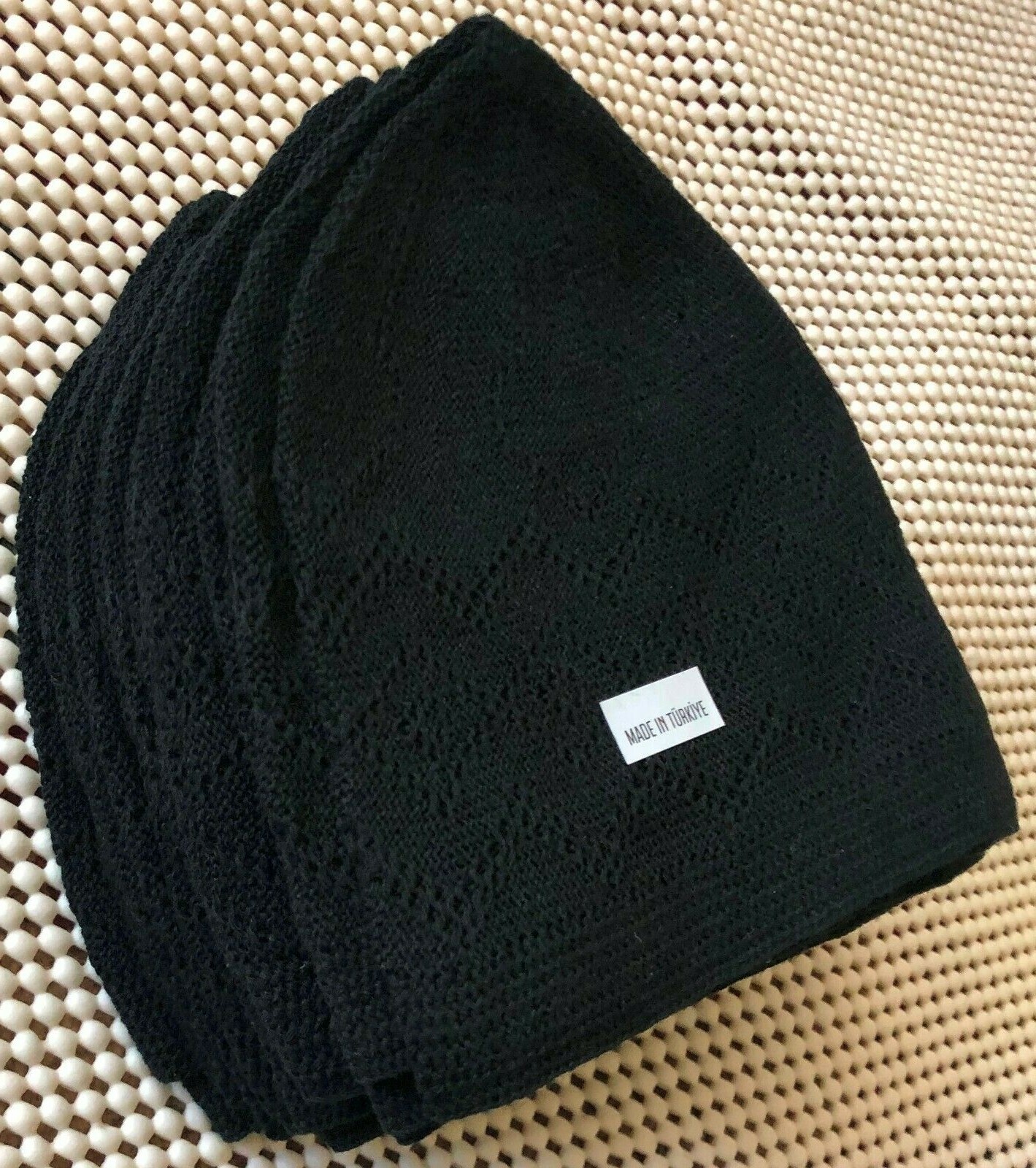 10 Piece wholesale Lot Islamic Men Kufi Prayer Cap Black Color Made in Turkey