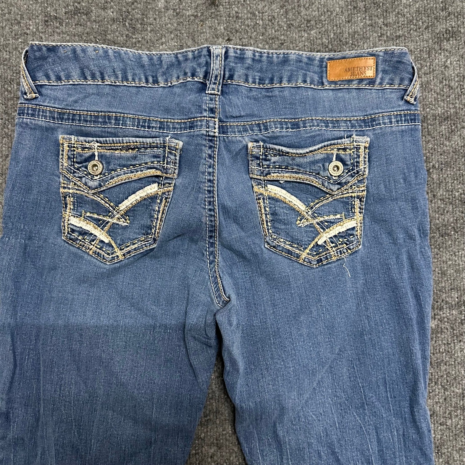 Amethyst Jeans Womens Size 13 Short Blue Bootcut Stretch Denim Thick Flare