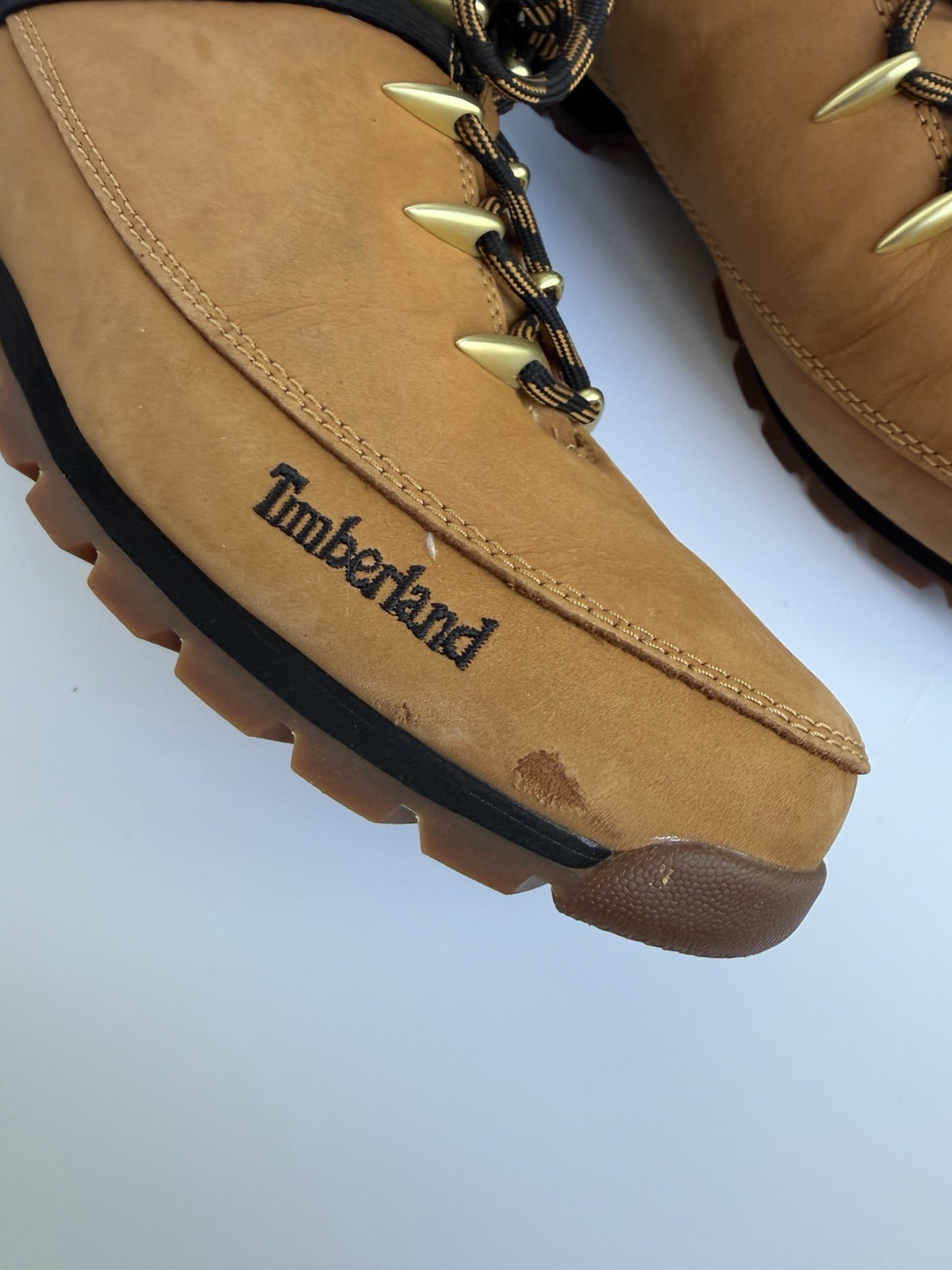 Timberland Men’s Hiker Ankle Boots Leather Beige/Black Lace-Up US 11.5