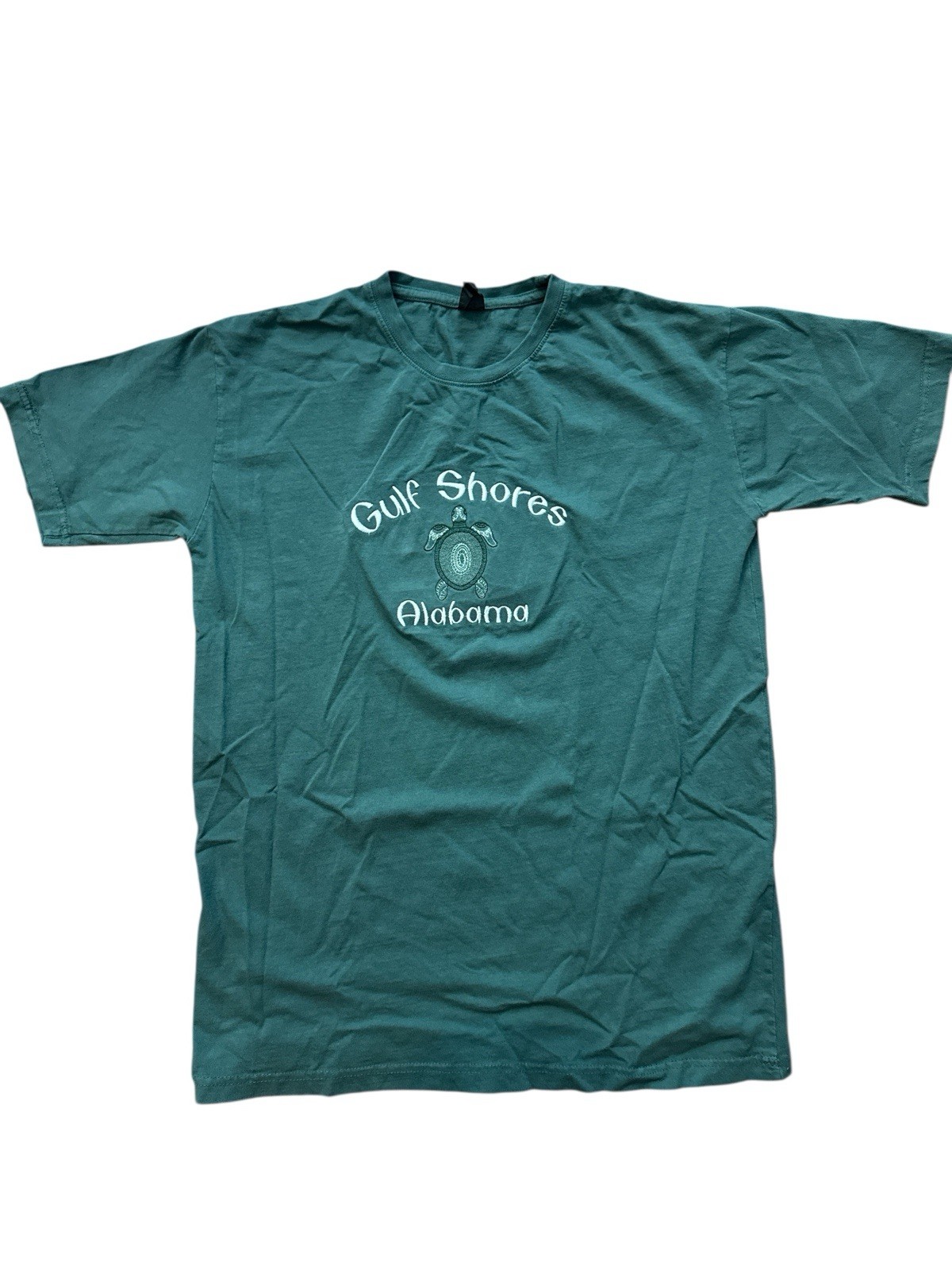Alabama Gulf Shores Green Turtle Embroidered Logo Men’s Unisex Shirt Size Large