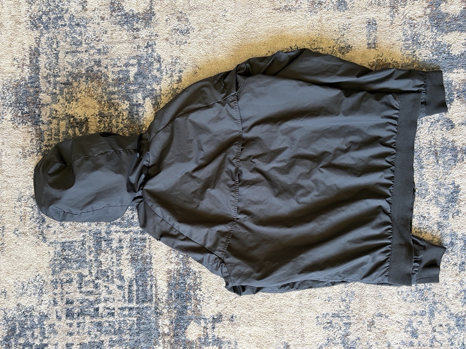 Nike Men’s Windbreaker Jacket Full Zip Hooded Black Polyester Woven Size S
