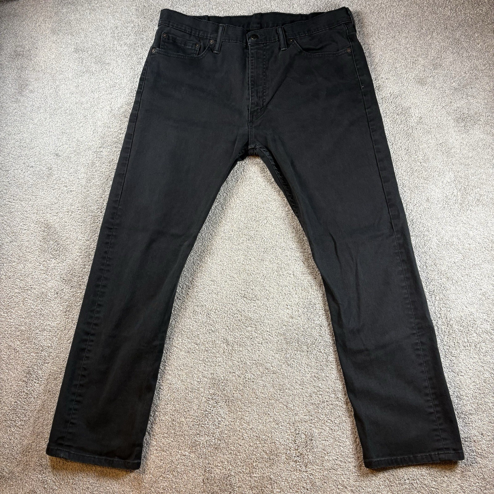 Levi’s 513 Jeans Mens 36×30 Slim Straight Black Dark Wash Denim Fit 36×29