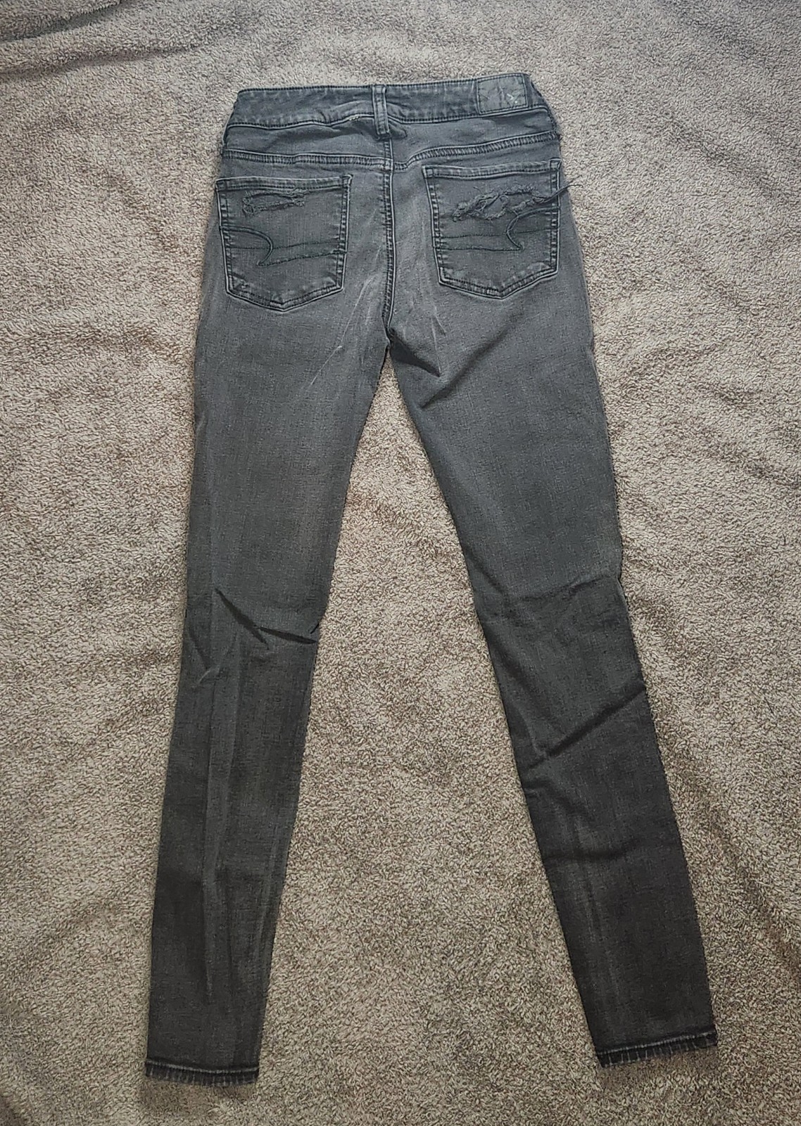 Black Destroy American Eagle Outfitters Low Rise Jeggings Skinny Jeans 2 Grunge