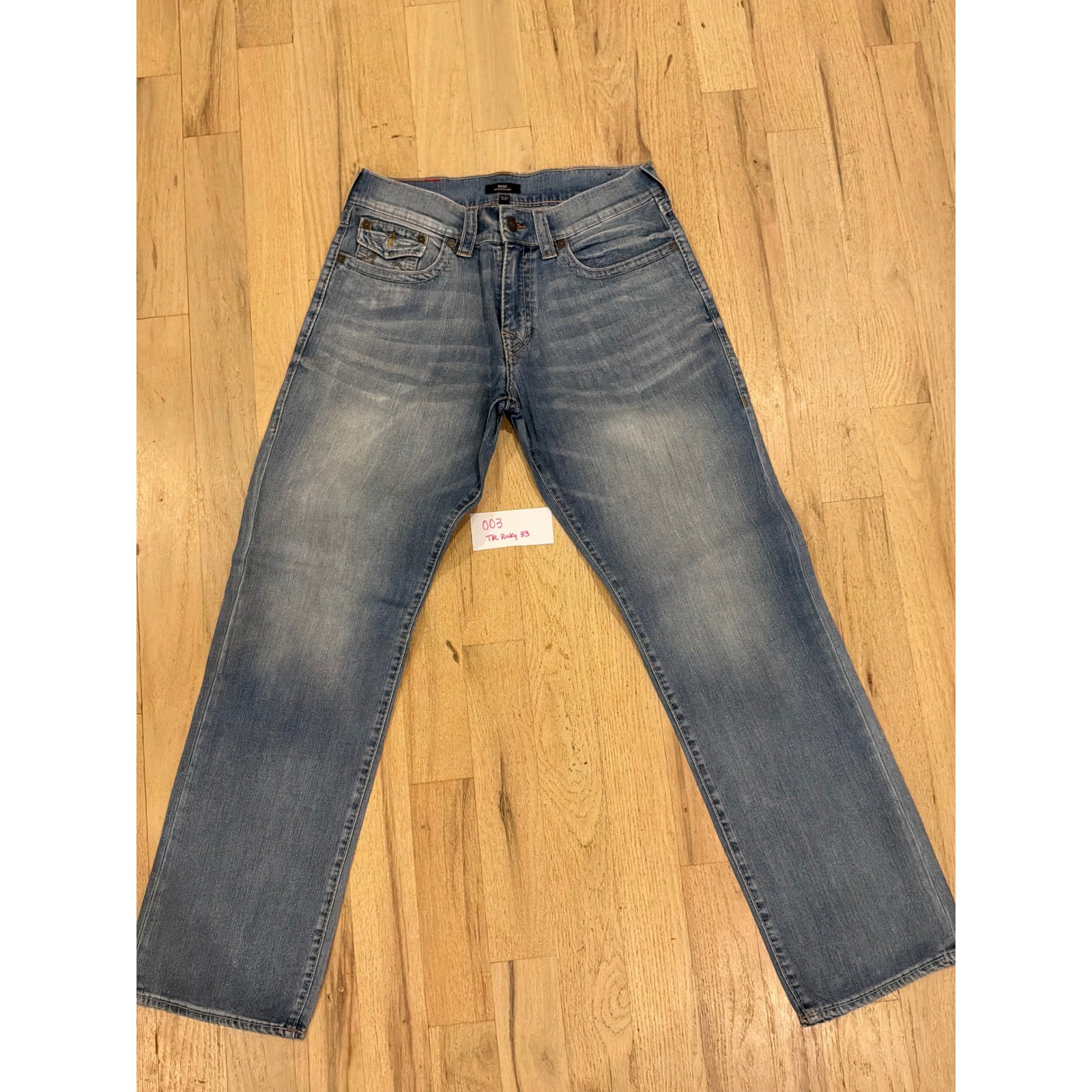 True Religion Ricky Relaxed Straight Jeans Mens 33×34 Blue Denim Medium Wash