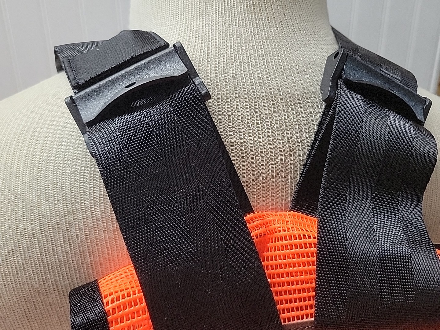 Upland Hunting Waxed Cotton Nylon Strap Vest Olive/Blaze XL-XXL (NWI/No Tag)