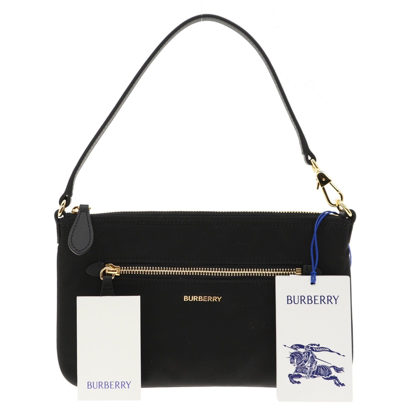 Burberry Pouch Handbag Black Nylon New
