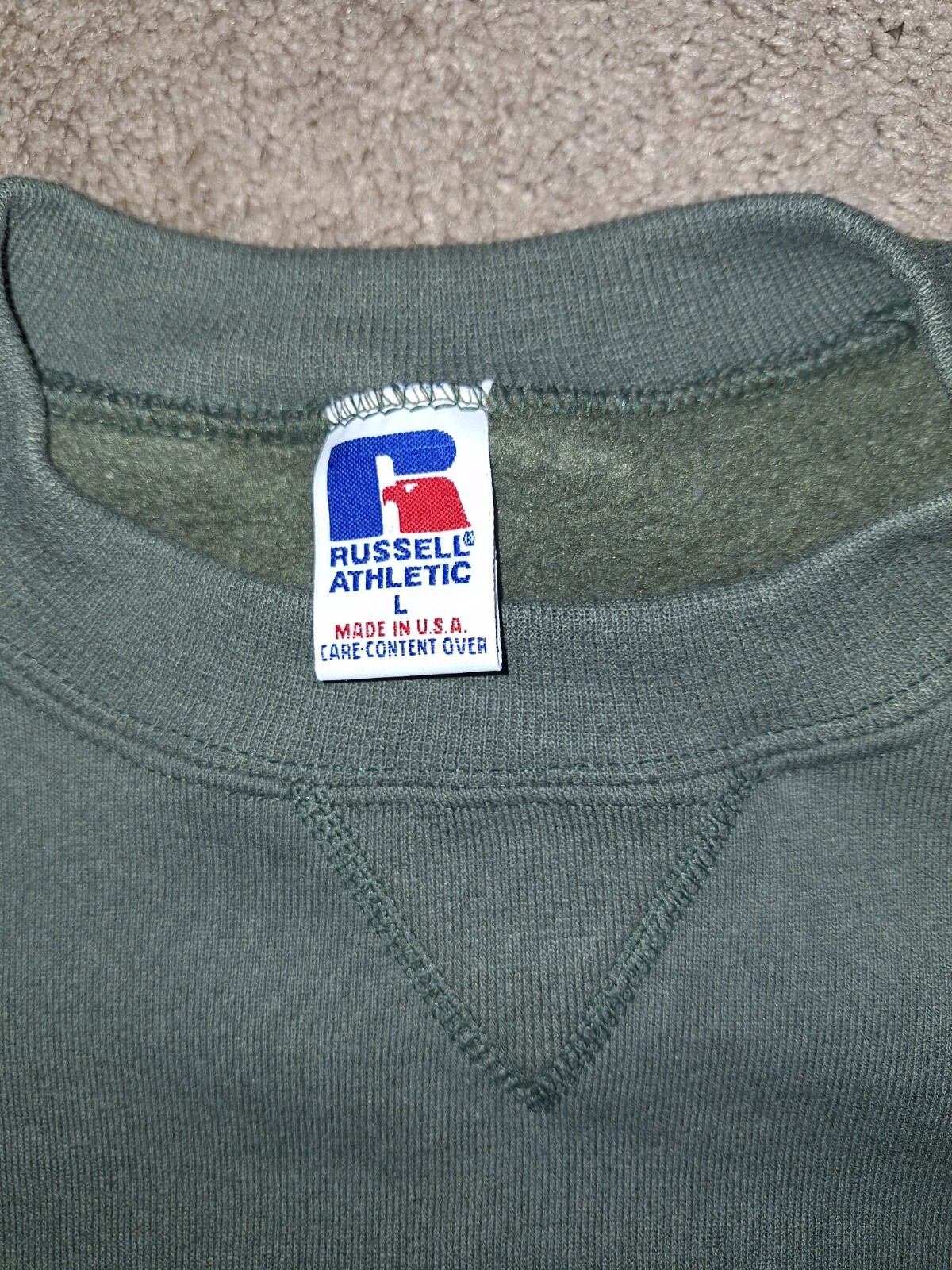 2 VINTAGE Russell Athletic Sweatshirt Mens Large Crewneck 90s Logo Blank USA