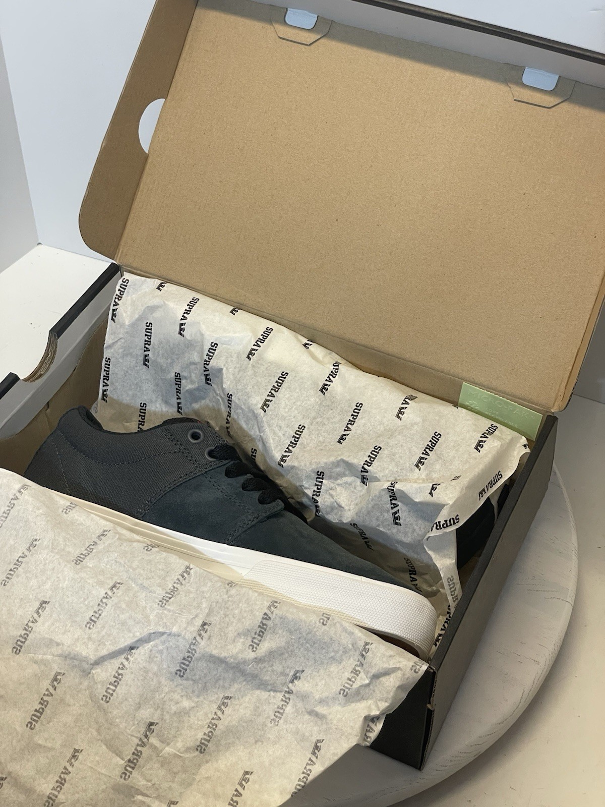 New! SUPRA STACKS VULC 2 Skate Shoes Forest Green/White Woman’s US Sz9 Or Men 7!