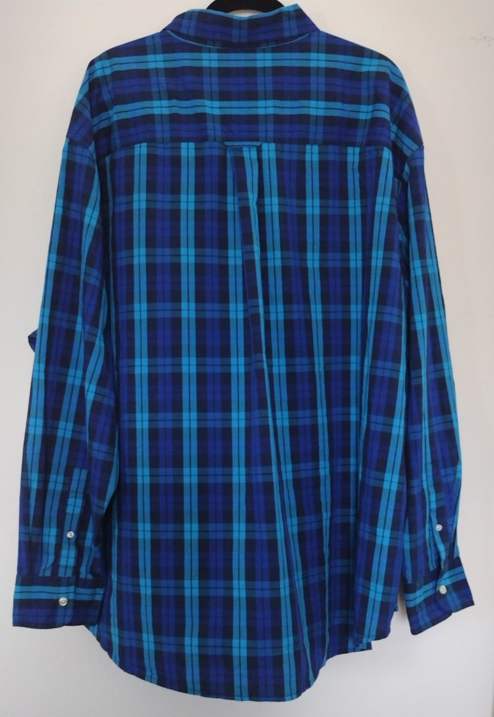 Men’s CHAPS STRETCH EASY CARE PLAID SHIRT Size 3XB LOGO ONE POCKET LONG SLEEVE