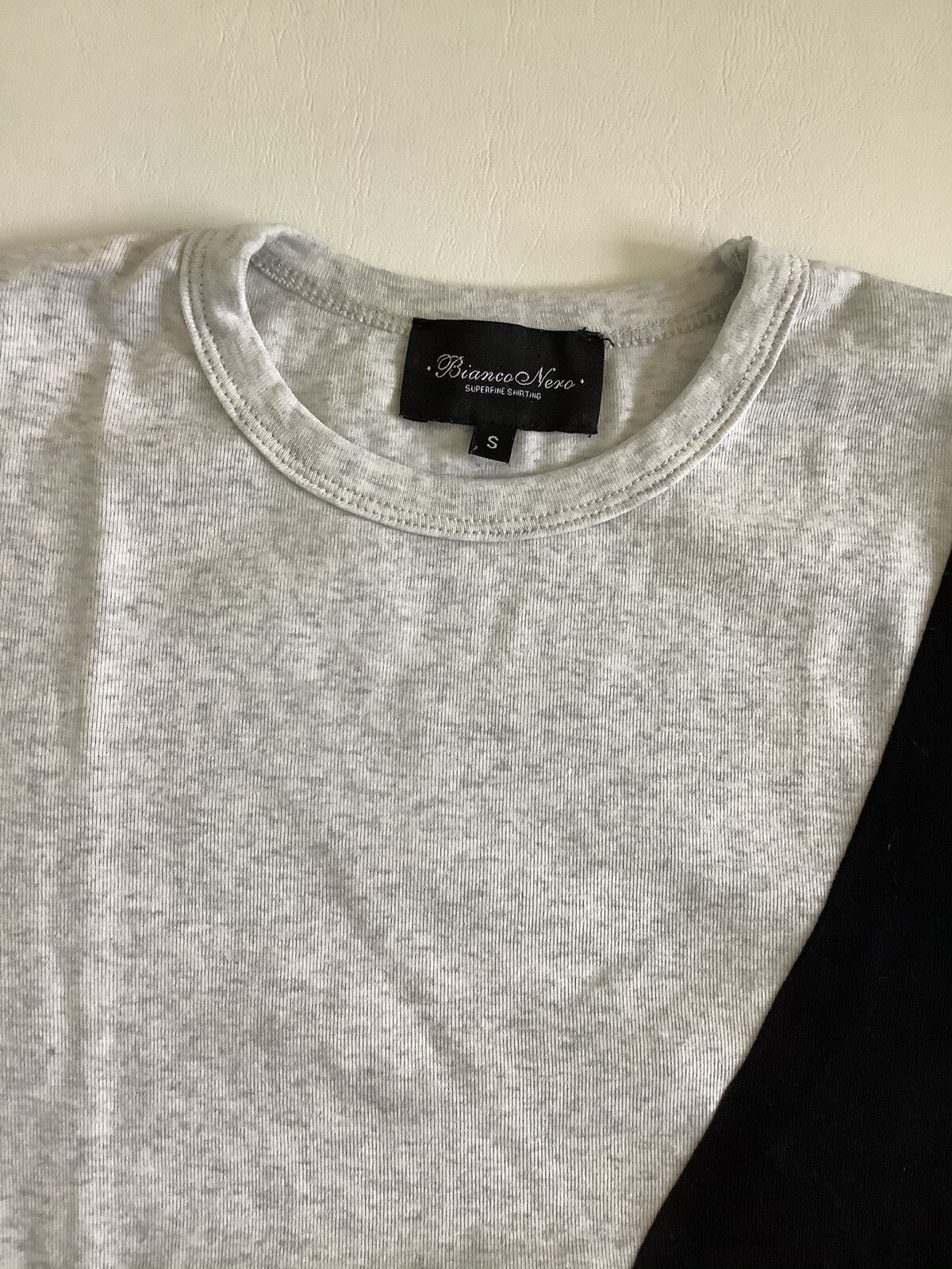 Bianco Nero Womens Black Gray Colorblock Longsleeve Tshirt Size S