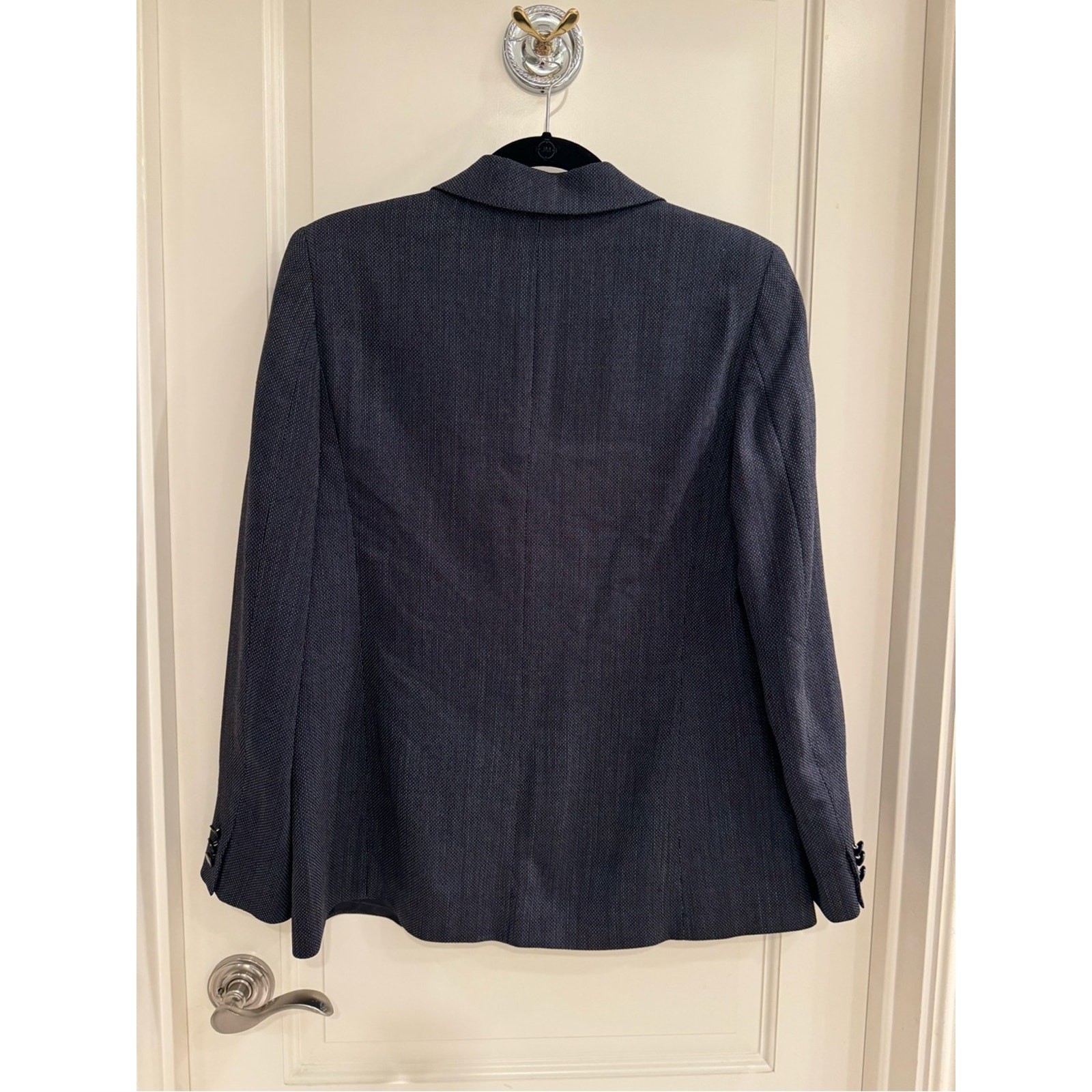 MaxMara Gray and White Textured Blazer Jacket