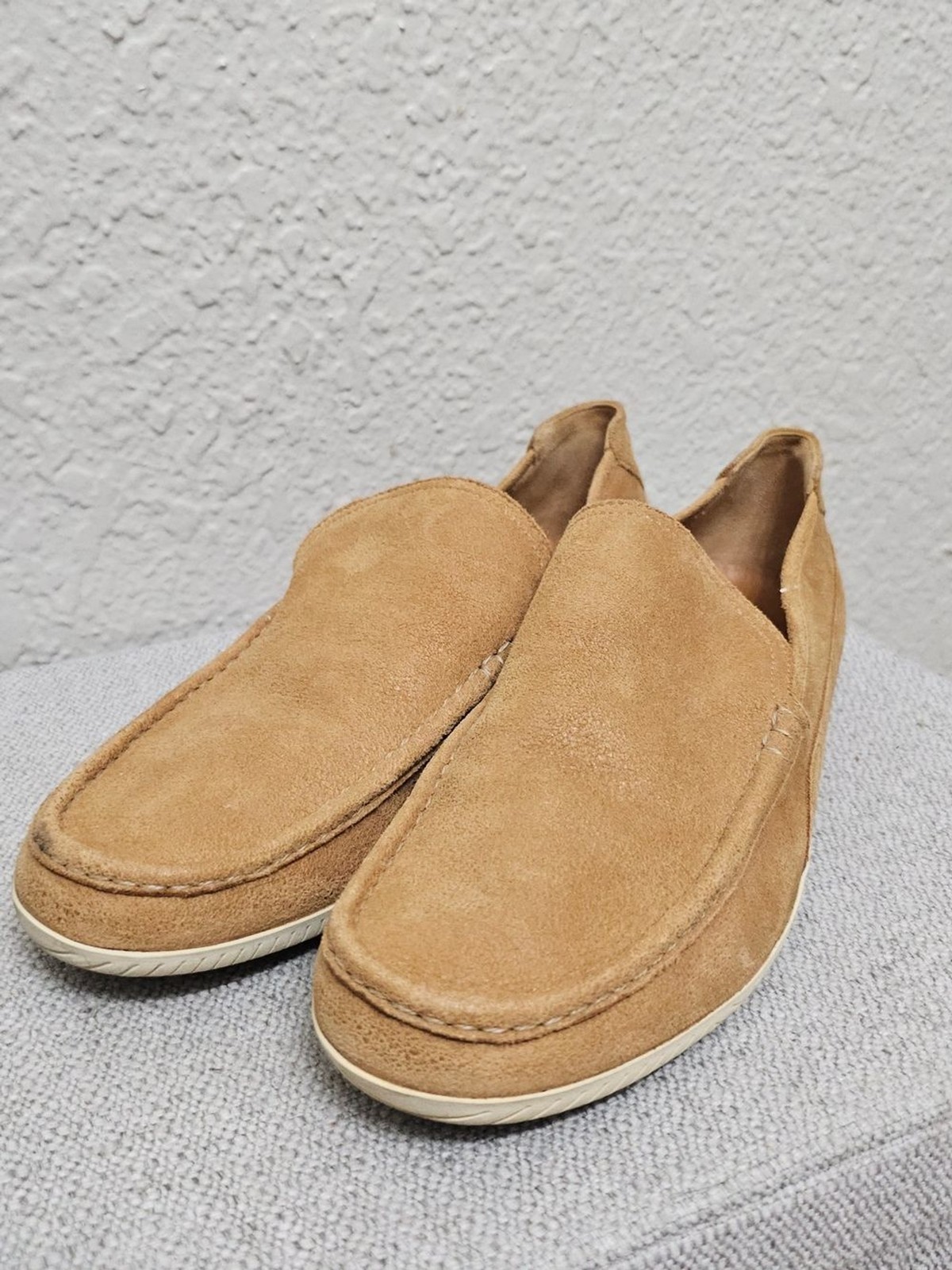 Hermès Paris Tan Suede Slip-On Loafers Driving Shoes Size 43.5