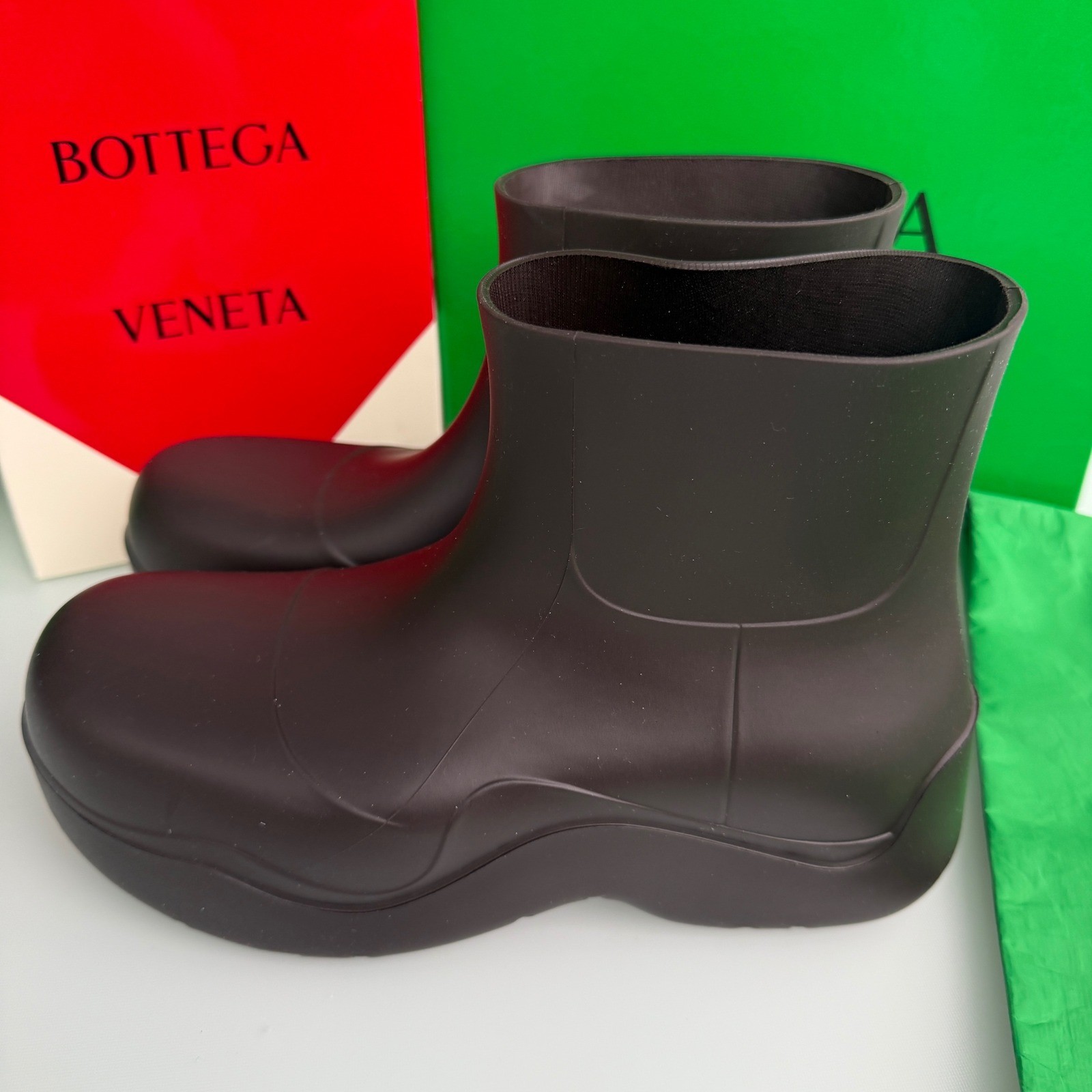 Bottega Veneta 640043 Men’s Dark Brown Puddle Ankle Boots, 43