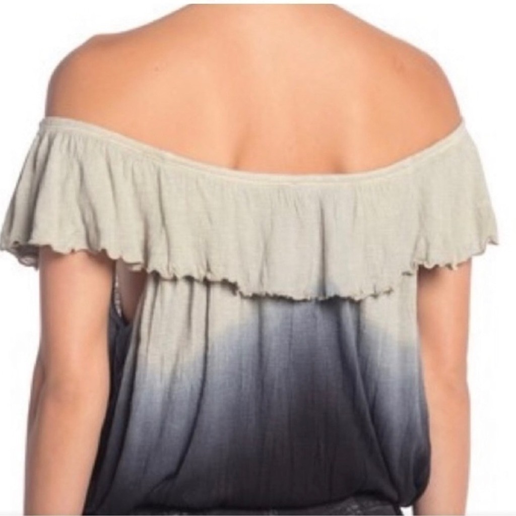 FREE People Boho Ombre Ruffle Off The Shoulder Top EUC. Medium