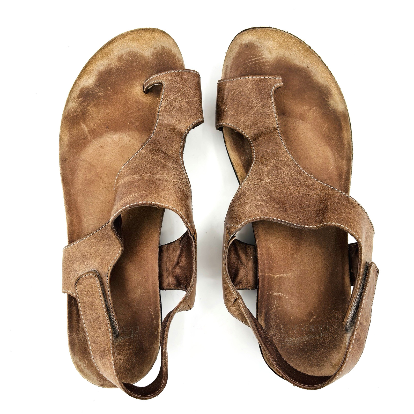 Womens 10.5-11 41 Dansko Reece Brown Leather Slingback Sandals Shoes Toe Loop