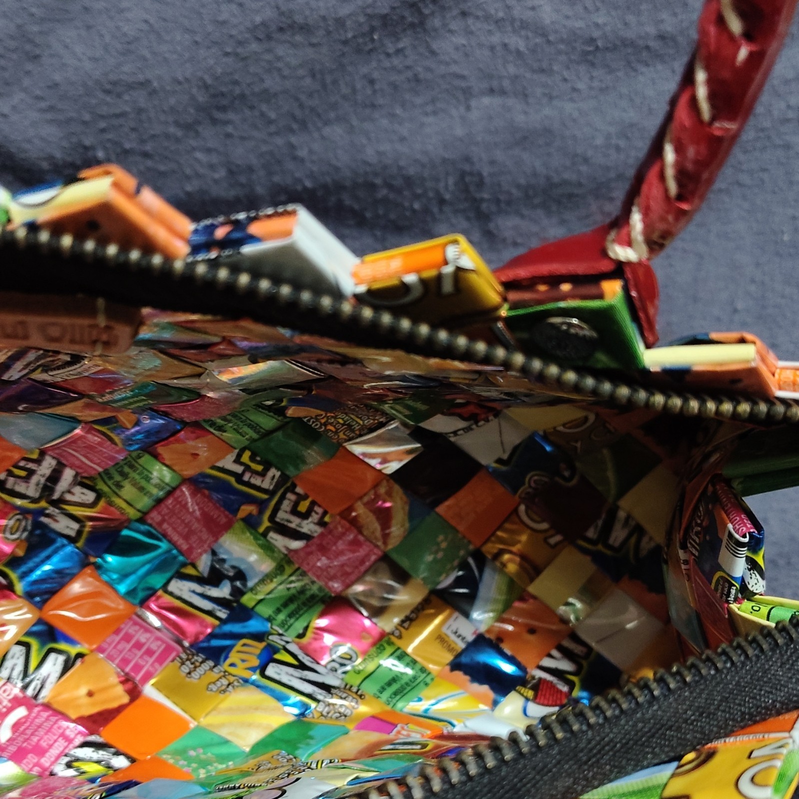Nahui Ollin Multicolor Woven Candy Wrapper Bag