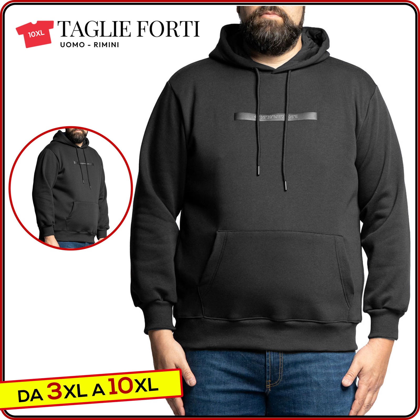 Men’s Plus Size Cotton Fleece Hoodie from 2XL to 10XL Maxfort