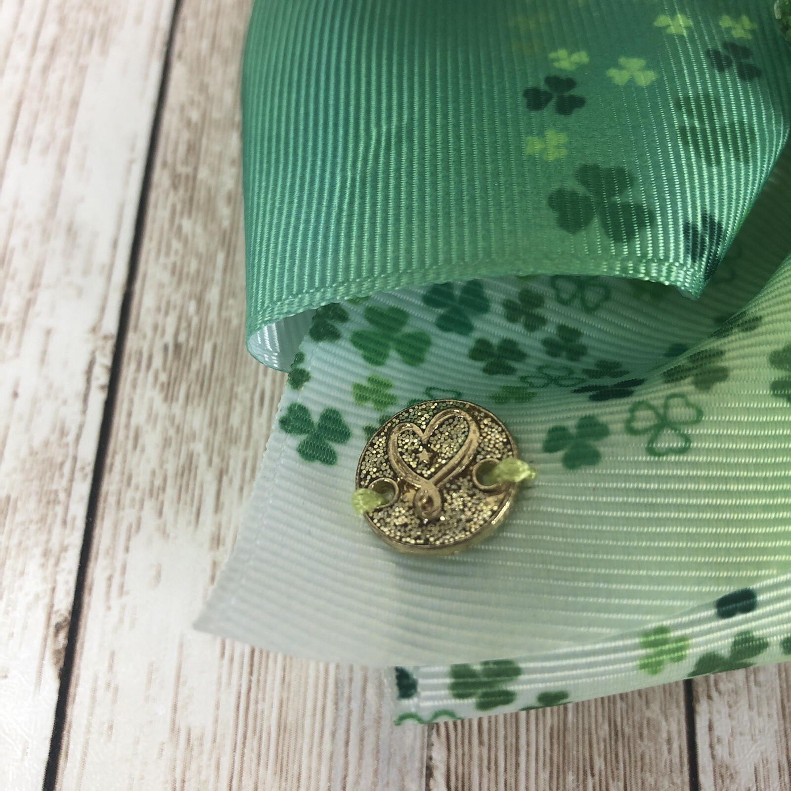 JoJo Siwa Hair Bow St Patrick Day Glitter Shamrock Green Alligator Clip New