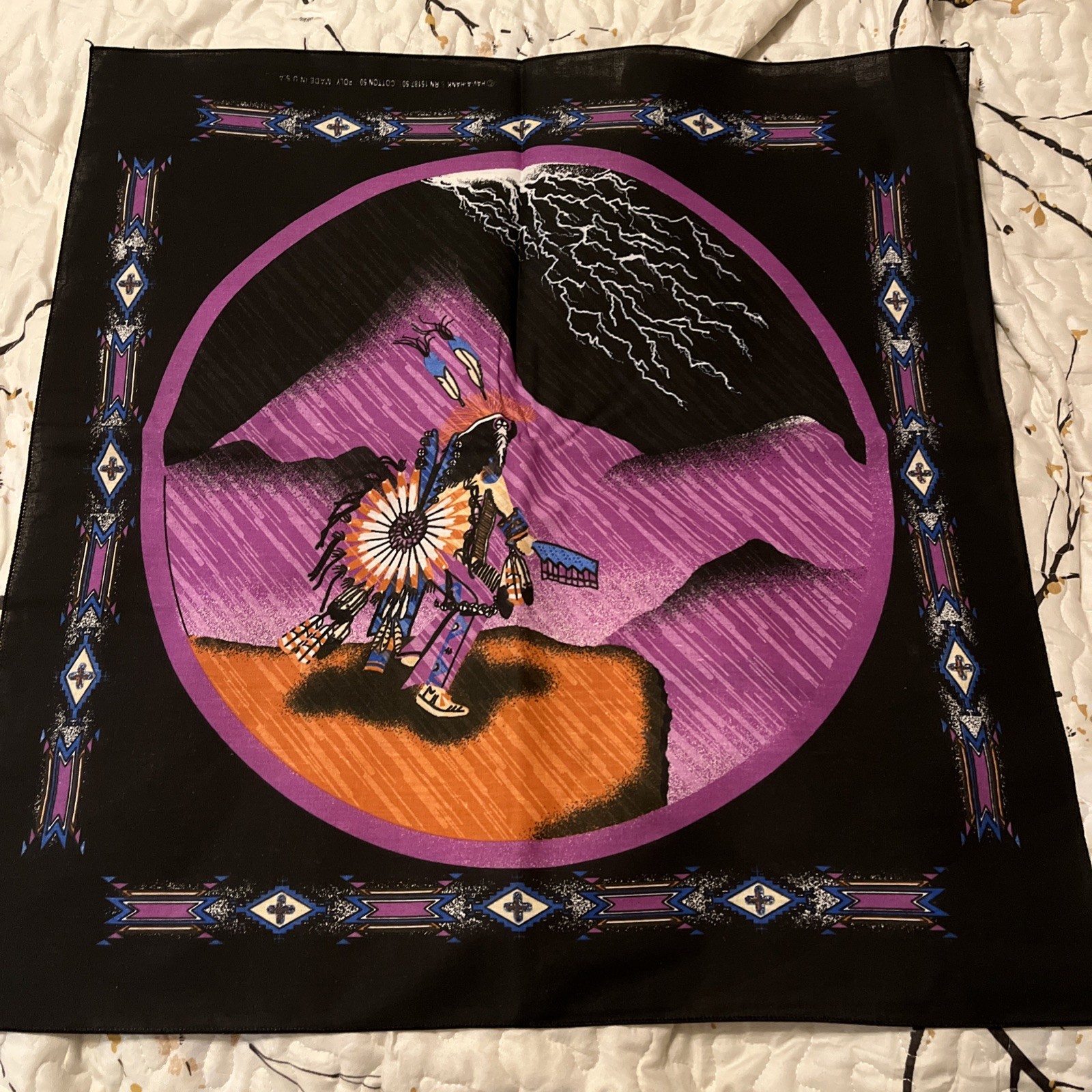 Vintage Bandanna (Southwestern Native American) 21″ x 22″ Hav-A-Hank NOS