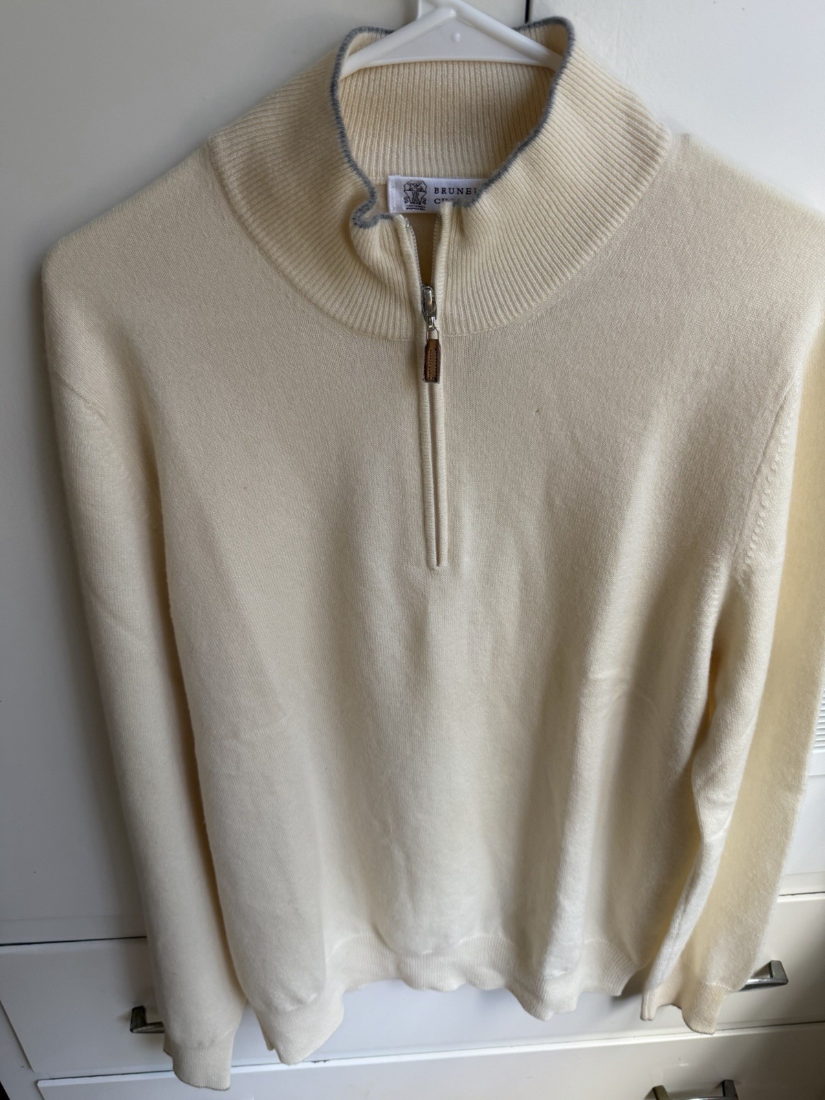 BRUNELLO CUCINELLI TAN LARGE CASHMERE SWEATER MADE IN ITALY