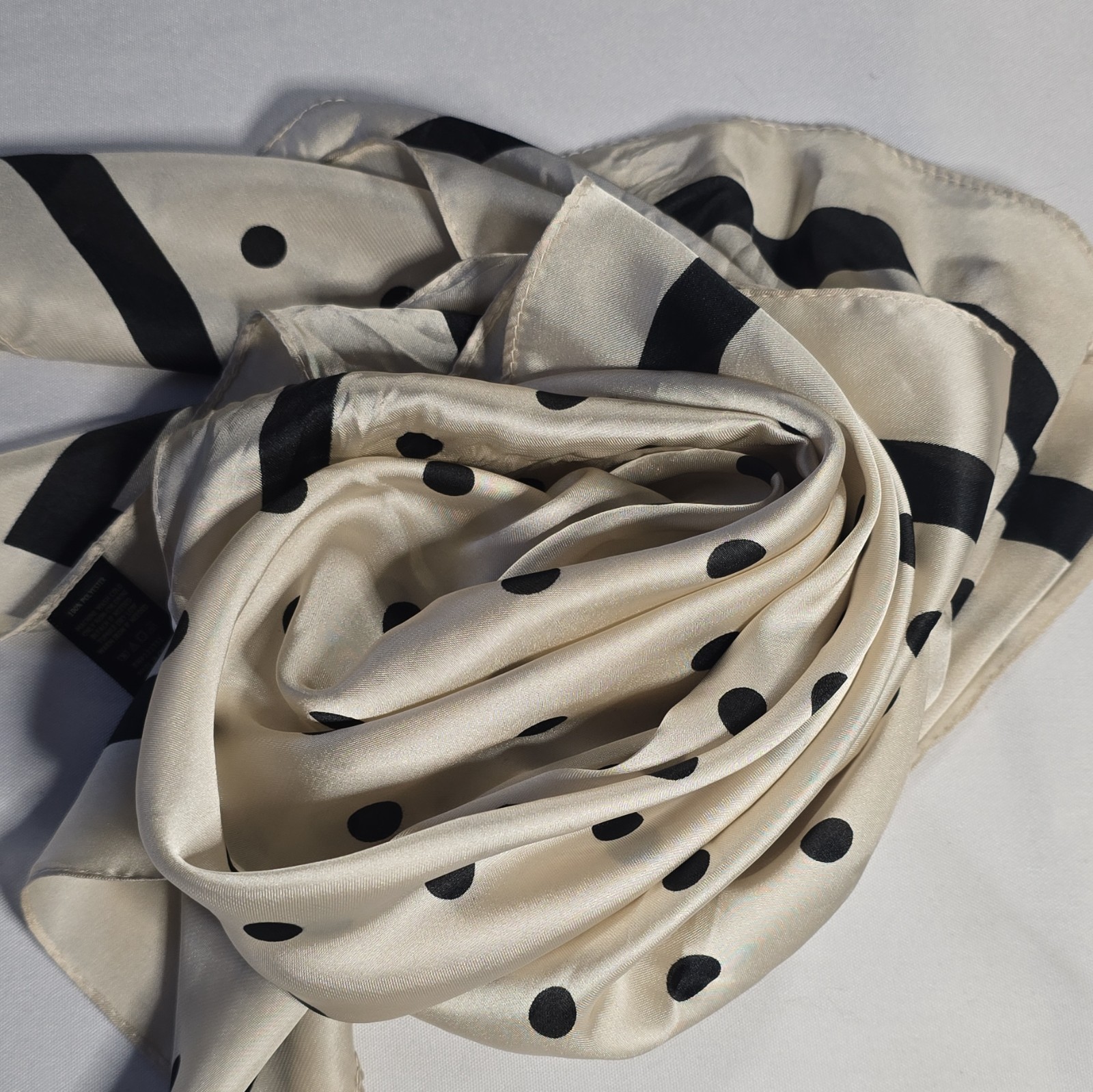 Anna-Kaci fashion Satin silk scarf with polka do 27.5IN×27.5IN