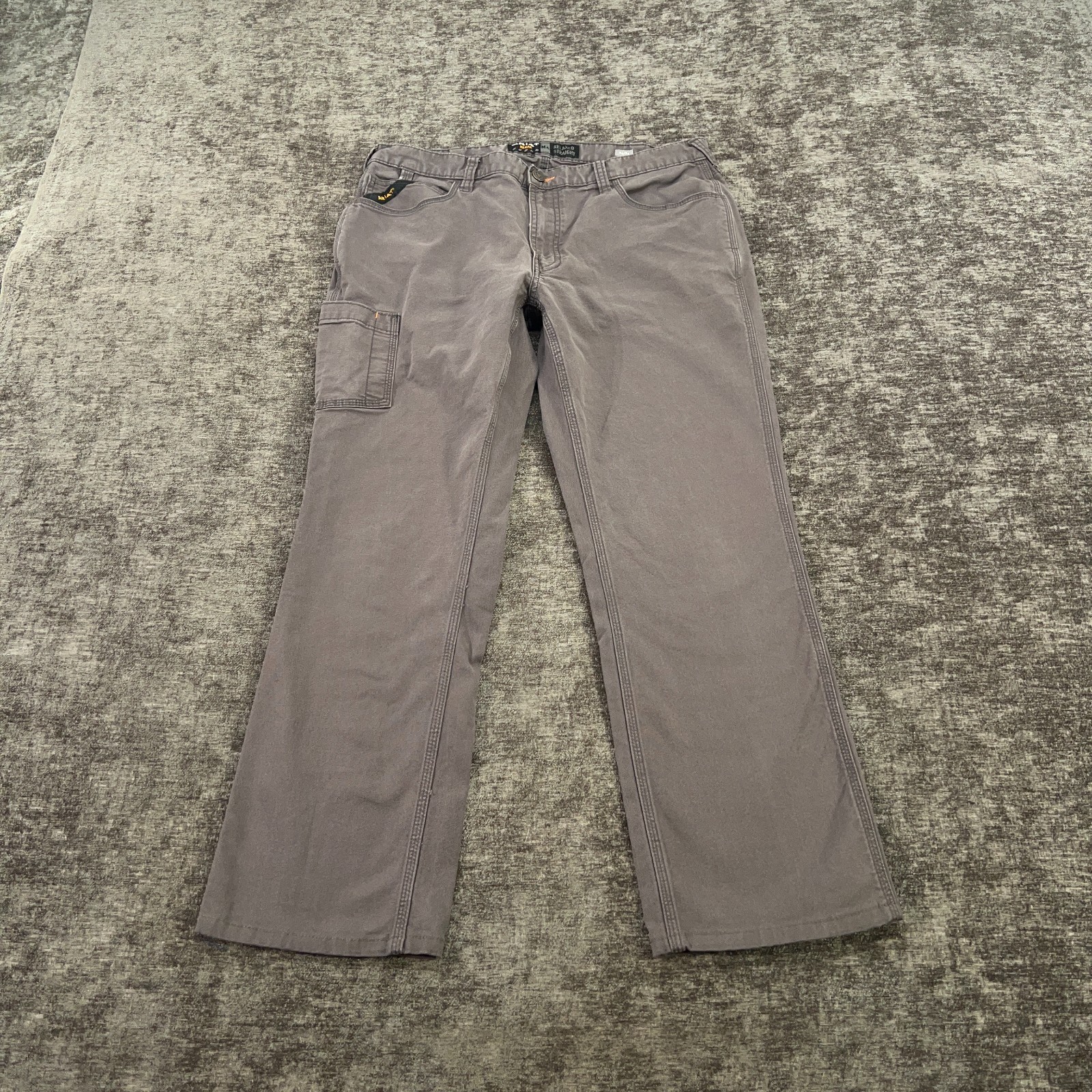Ariat Rebar M4 Pants Men 34×29 Gray Canvas Relaxed Straight Stretch Tag:36