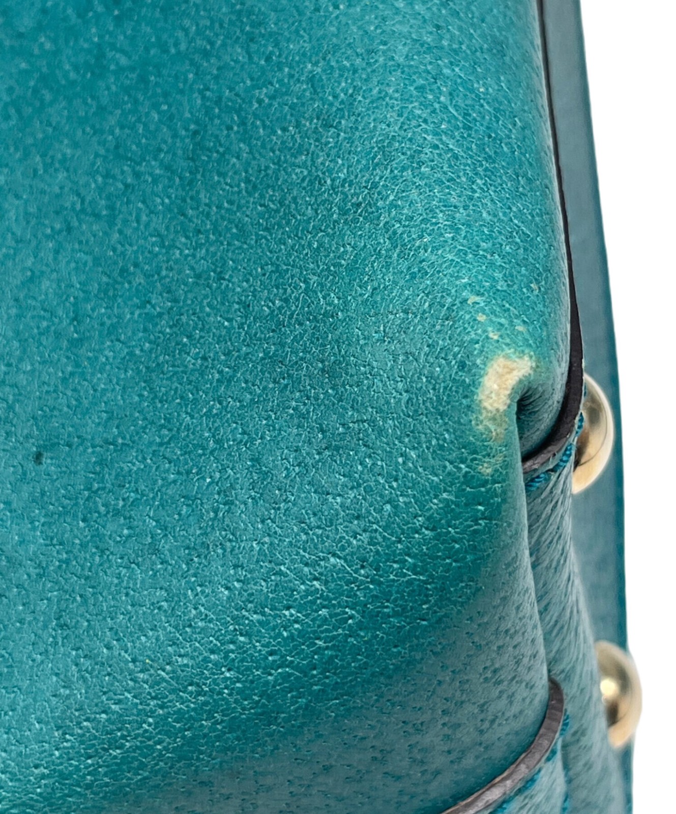 Gucci Turquoise Blue Leather Handbag Gold Hardware 264210 Women 12.6in x 7.5in