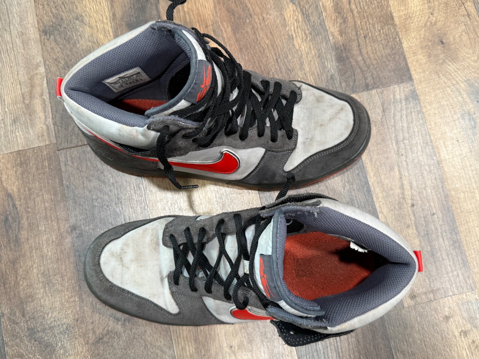 RARE Nike DUNK HIGH 6.0 PREM “DARK GREY / MAX ORANGE” MENS SZ 10.5 506266-001