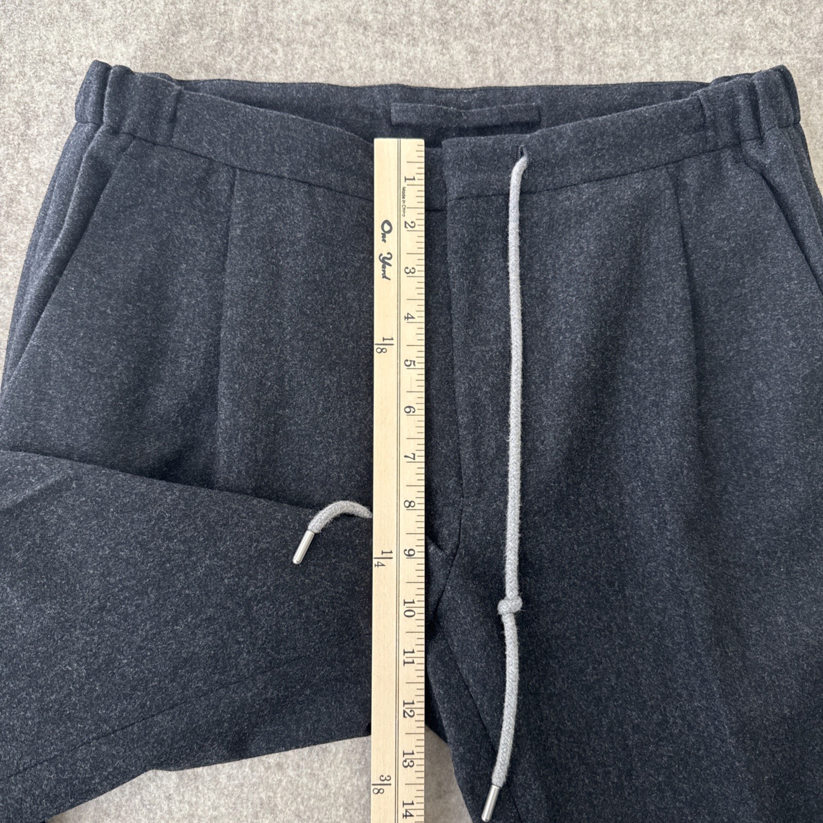 Suitsupply Ames Pleat Pants Mens 32 100% Wool Flannel Drawstring Cuffed Tapered