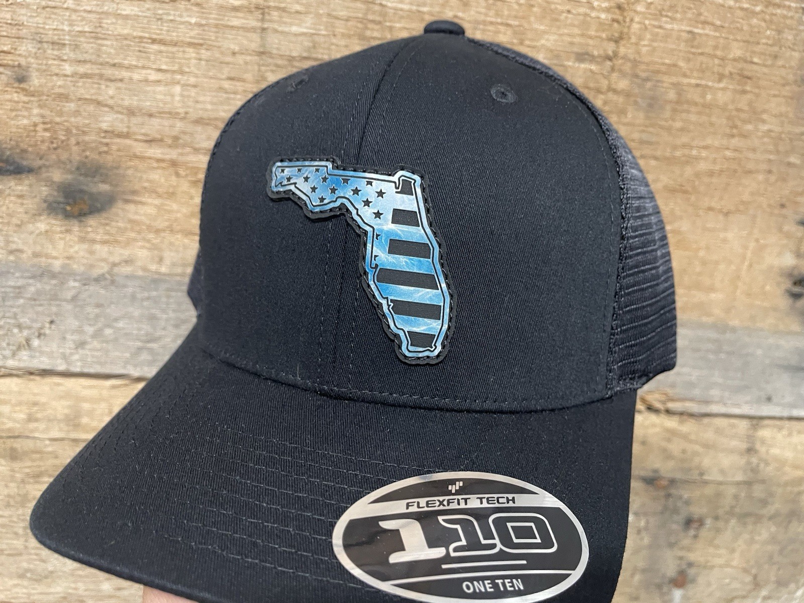 Florida US Flag Patch On Black Flexfit 110M SnapBack Hat