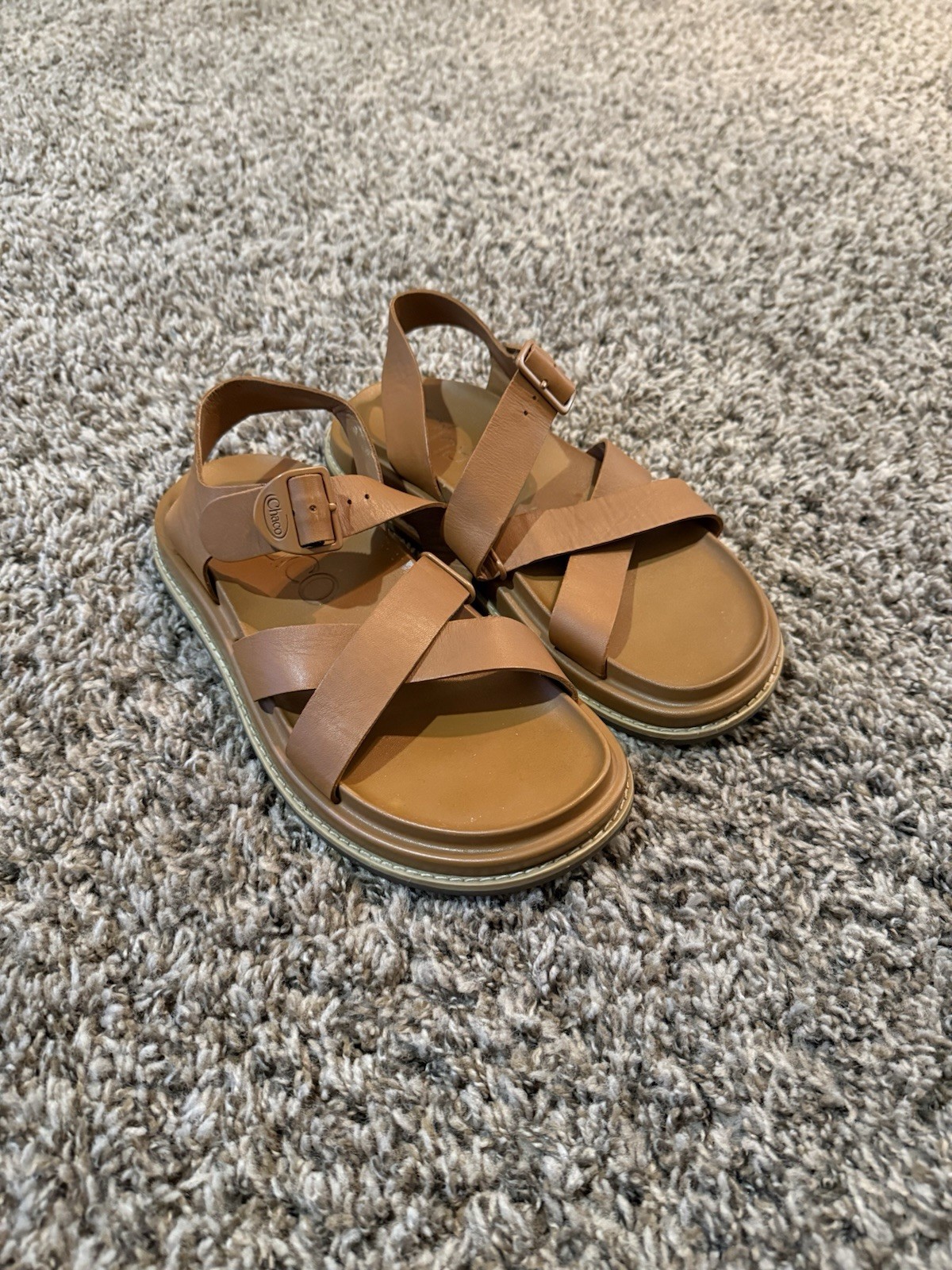 Chaco Townes Leather Sandals Cashew Tan Size 6 US/37 EU