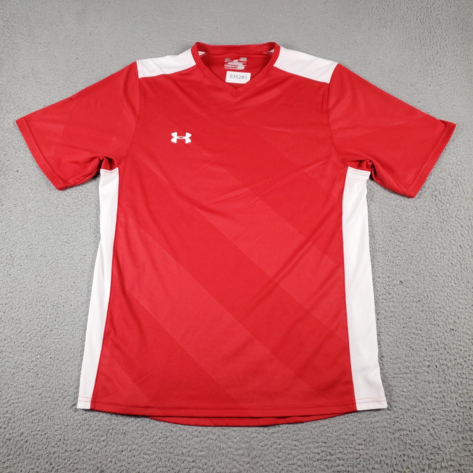 Under Armour T Shirt Mens Large Red Active Work Out Short Sleeve *