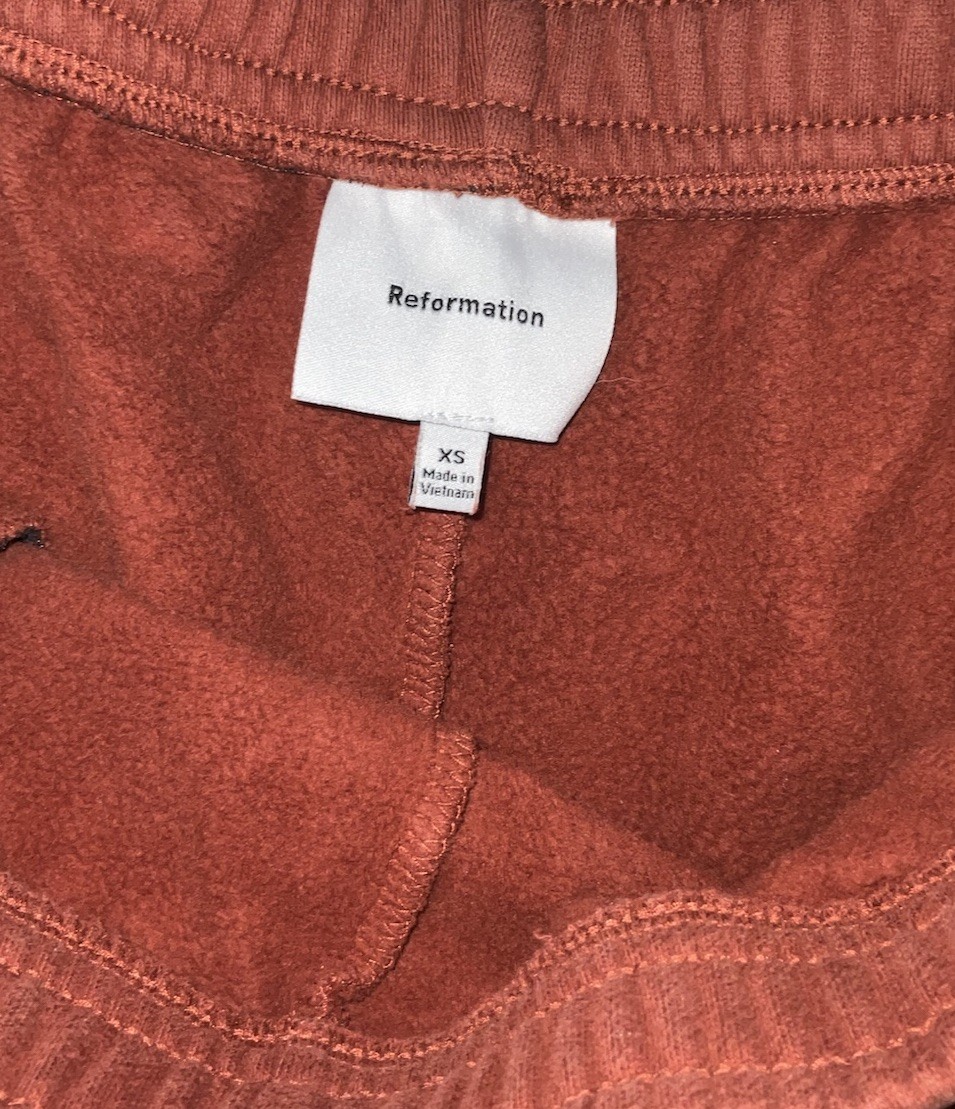 Reformation Kira Wide Leg Sweatpants Organic Cotton Pants Womens Size XS