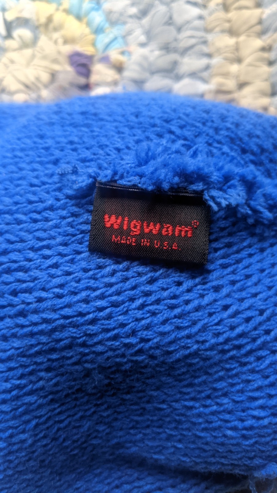 Vtg Wigwam Shaker Hat Royal Blue Adult One Size W/PomAcrylic Made USA NWT