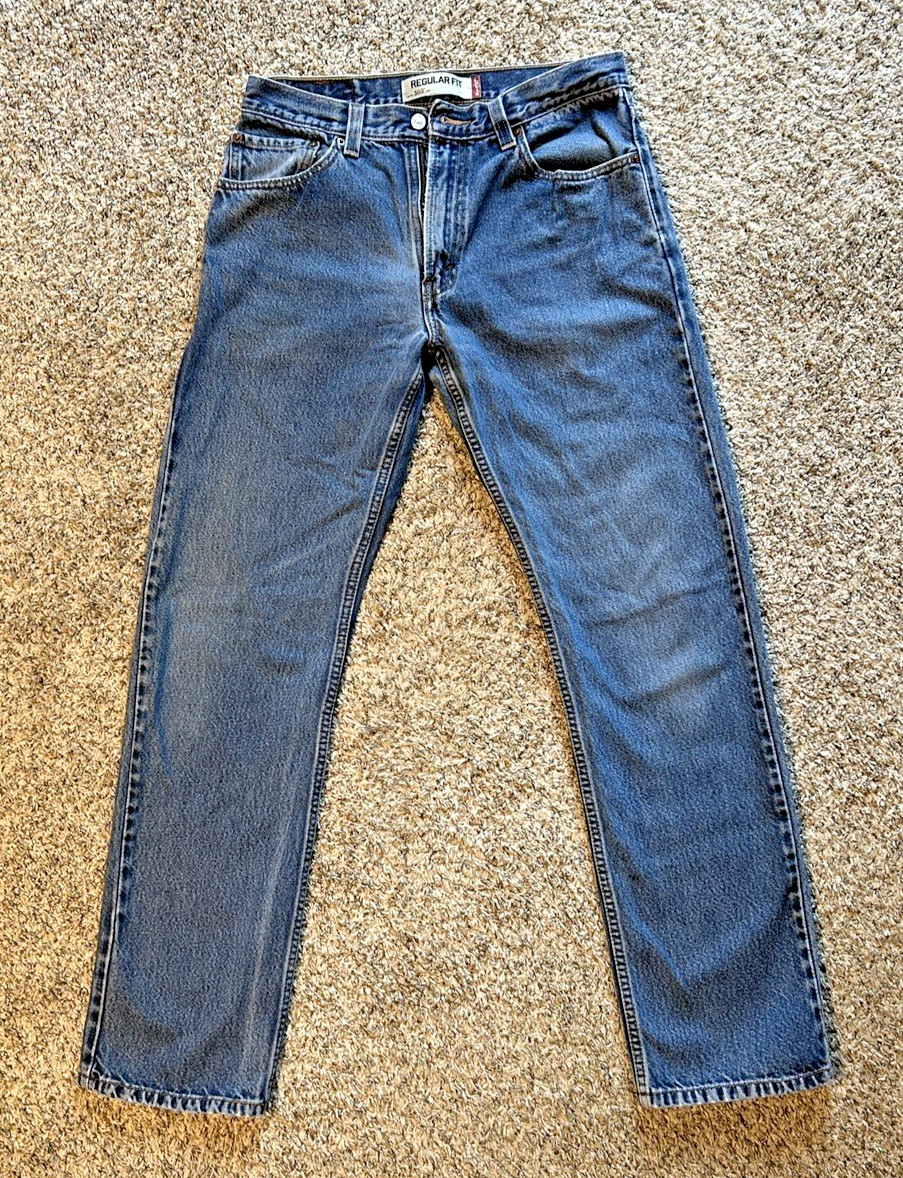 Levi’s Men’s 505 Regular 34×34 Mid Rise Regular Fit Straight Leg Jeans – Rinse