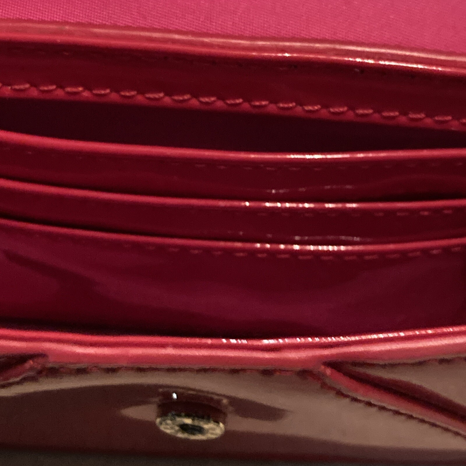 TORY BURCH Shoulder Bag Chain Mini Crossbody Ribbon Logo Patent Leather Red