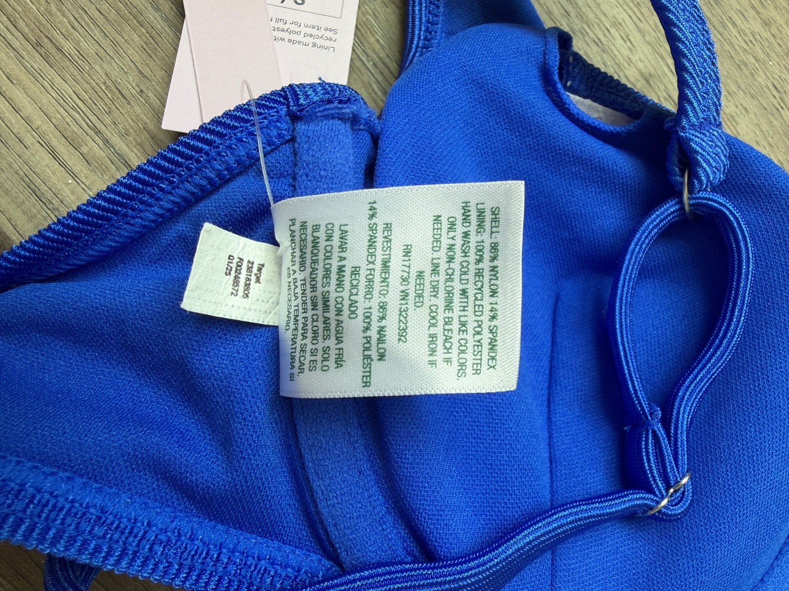 Wild Fable Shiny Ribbed Underwire Bikini Top Blue Size Small