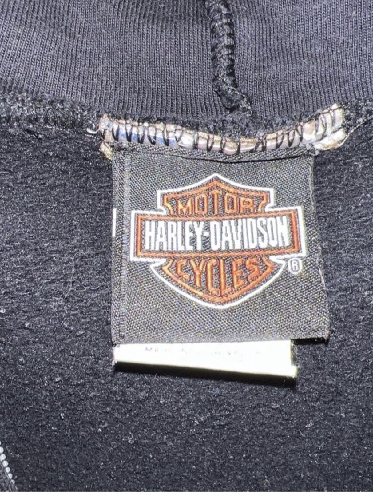 VTG 2008 Harley Davidson Skeleton Hands Zip Hoodie M Sierra Vista AZ Y2K Grunge