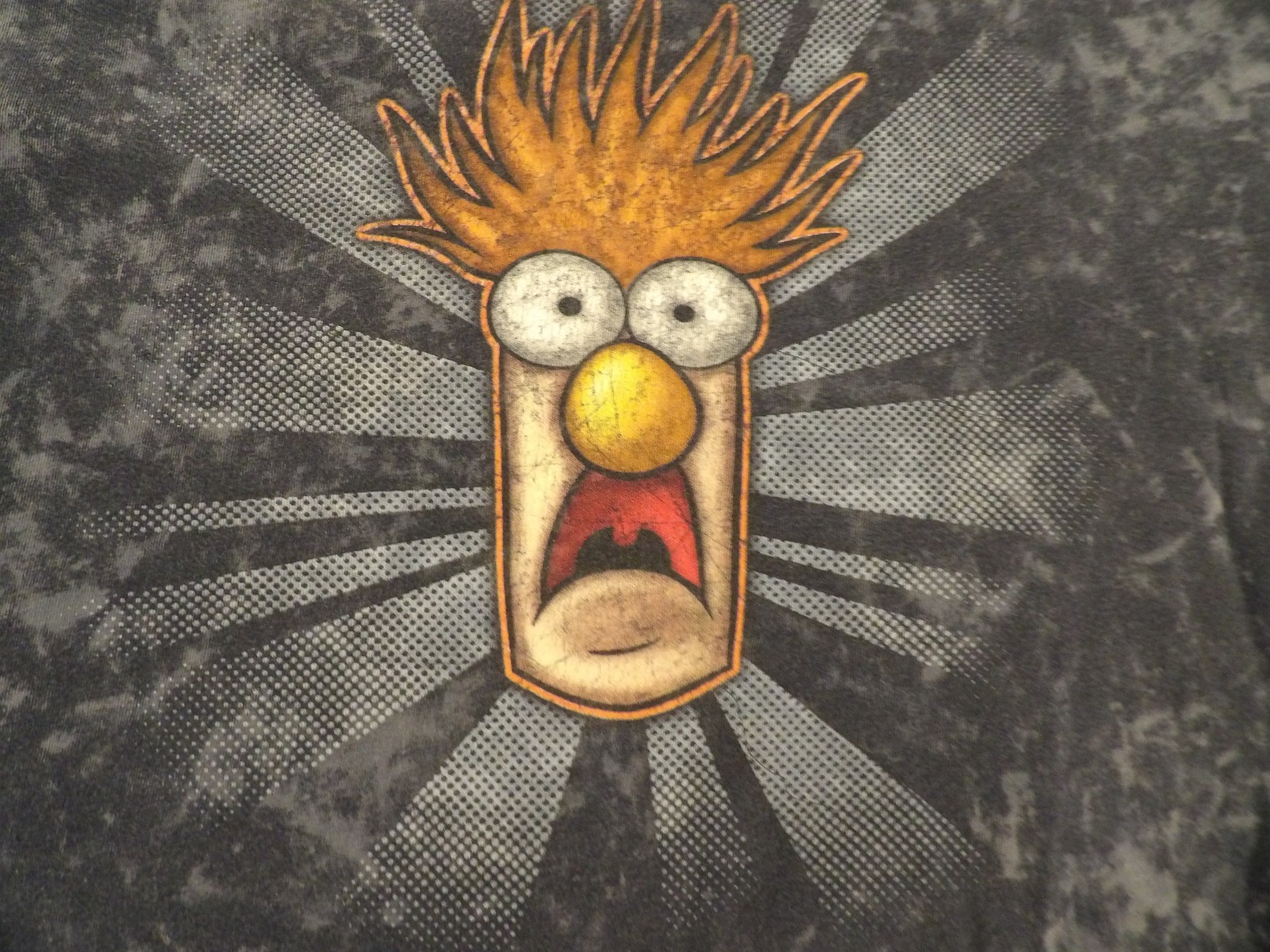 The Muppets Beaker Black & Gray LG T-shirt Pre-owned