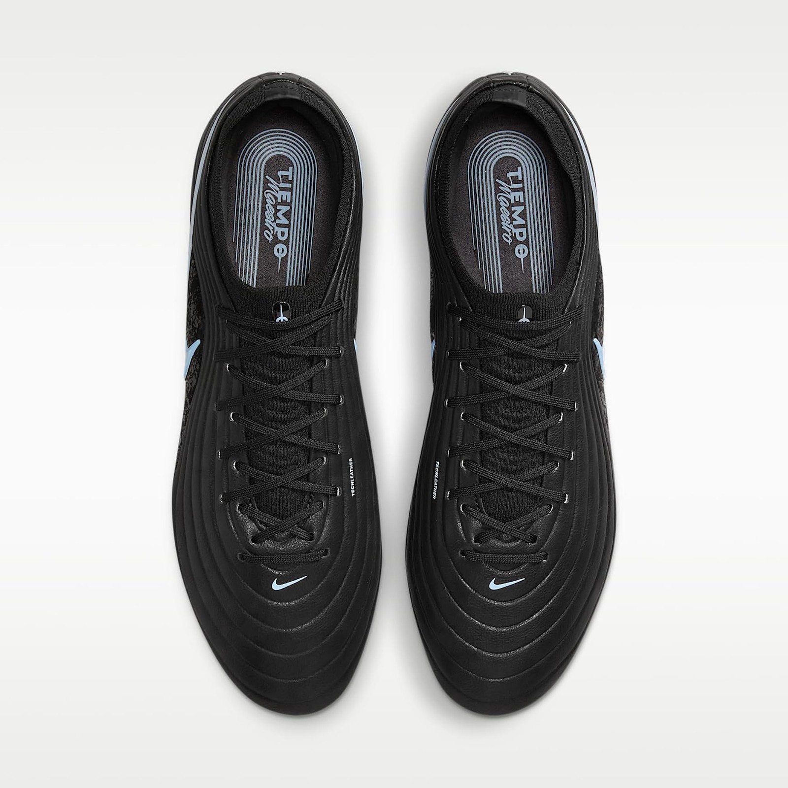 Nike Tiempo Maestro Elite Firm-Ground Low-Top Soccer Cleats (Black/Ice Blue) Siz